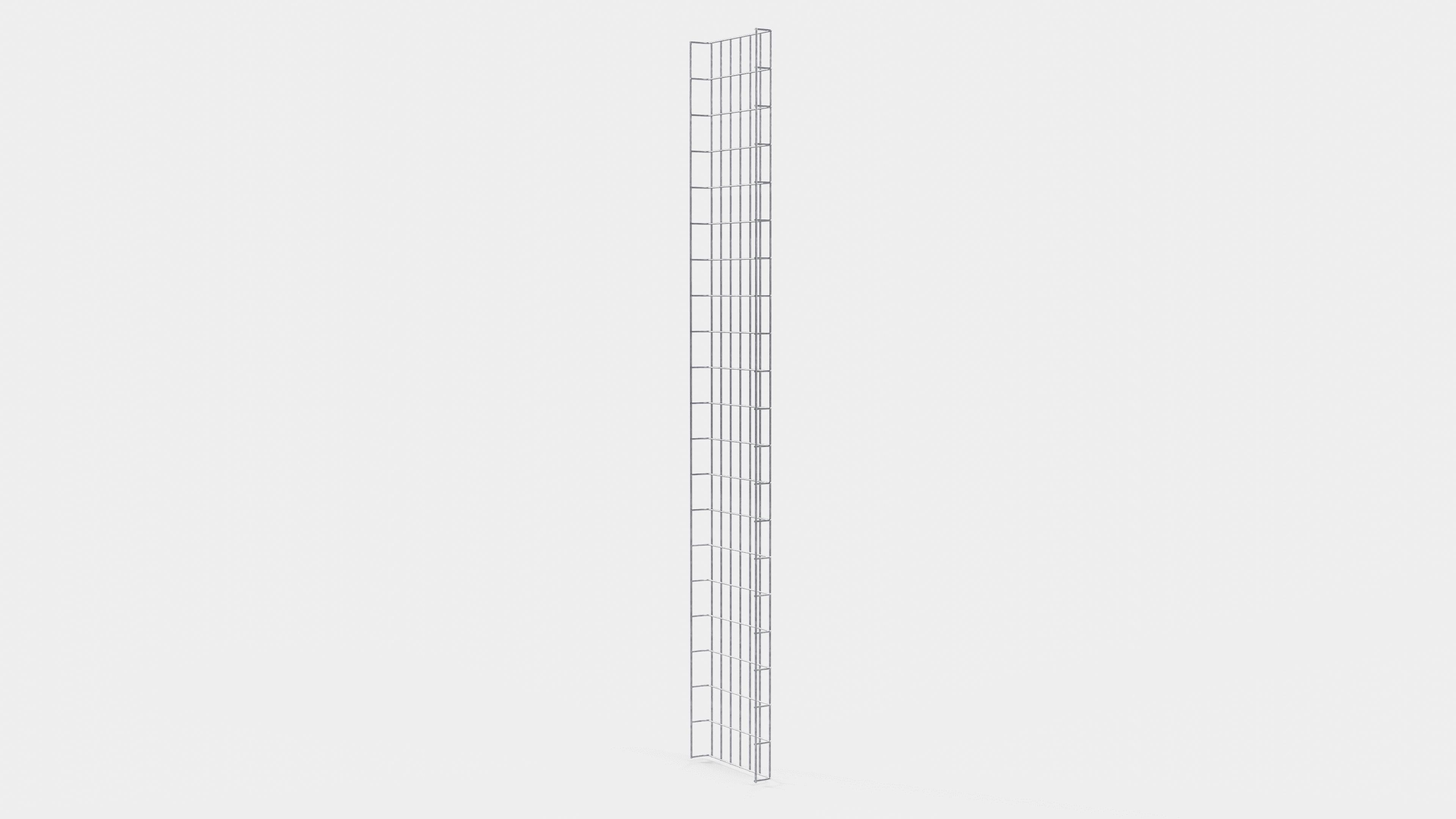 Lengte kabelkanaal 29 cm, diepte 5 cm, maaswijdte 5 x 10 cm