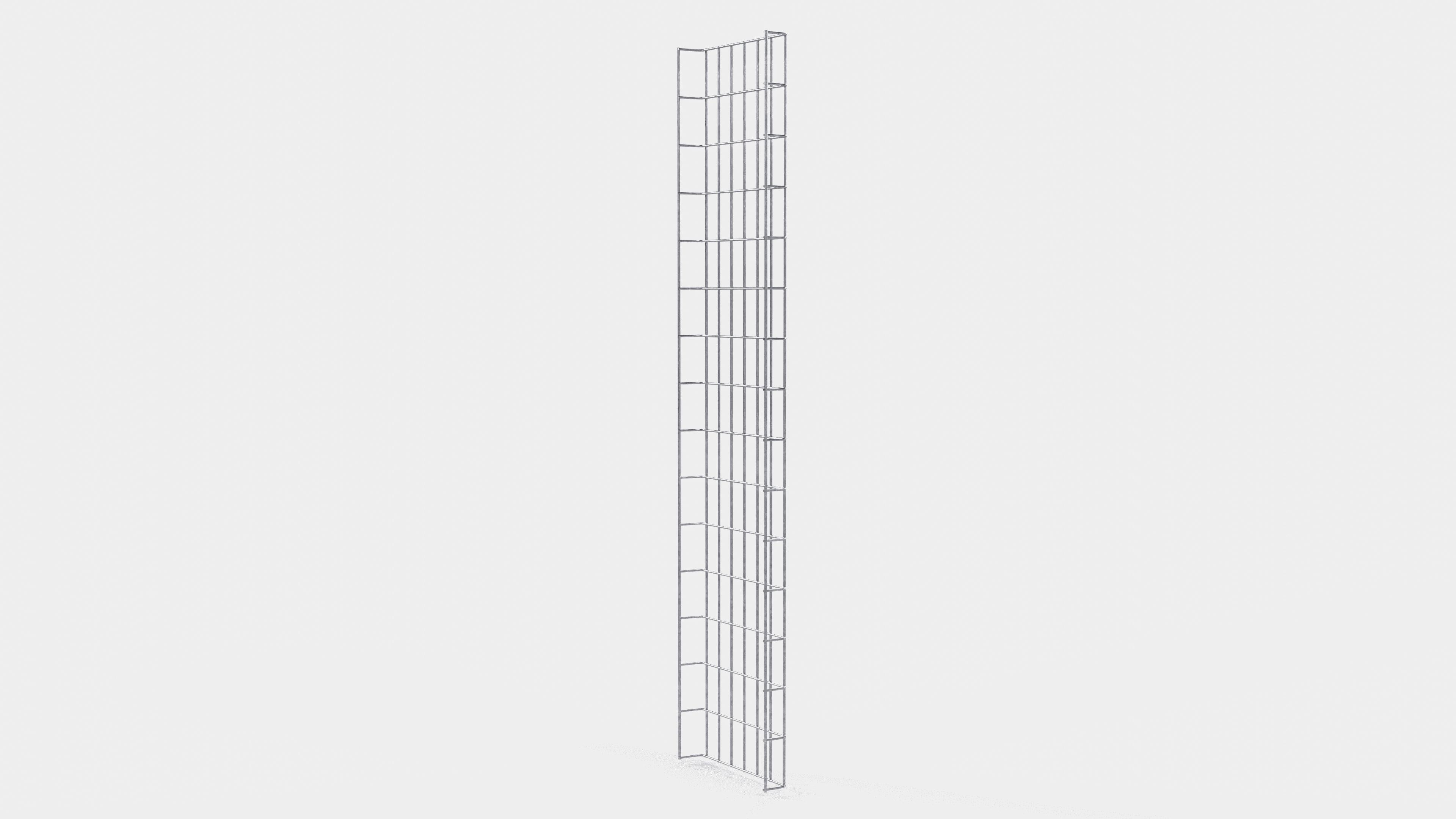 Lengte kabelkanaal 29 cm, diepte 5 cm, maaswijdte 5 x 10 cm