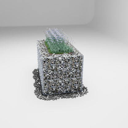 Högbädd, fyrkantig 100 cm x 50 cm x 50 cm (L x H x D), maskstorlek 5 x 10 cm, väggtjocklek 10 cm