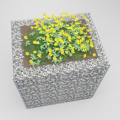 Rechthoekig verhoogd bed 100 cm x 100 cm x 80 cm (L x H x D), maaswijdte 5 x 10 cm, wanddikte 10 cm