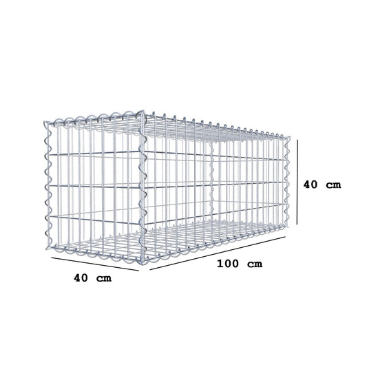 Gabion 100 cm x 40 cm x 40 cm (L x H x D), mesh size 5 cm x 10 cm, spiral