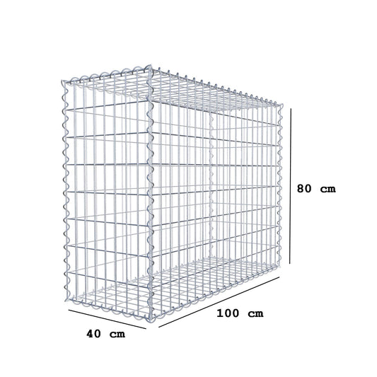 Gabion 100 cm x 80 cm x 40 cm (L x H x P), mailles 5 cm x 10 cm, spirale