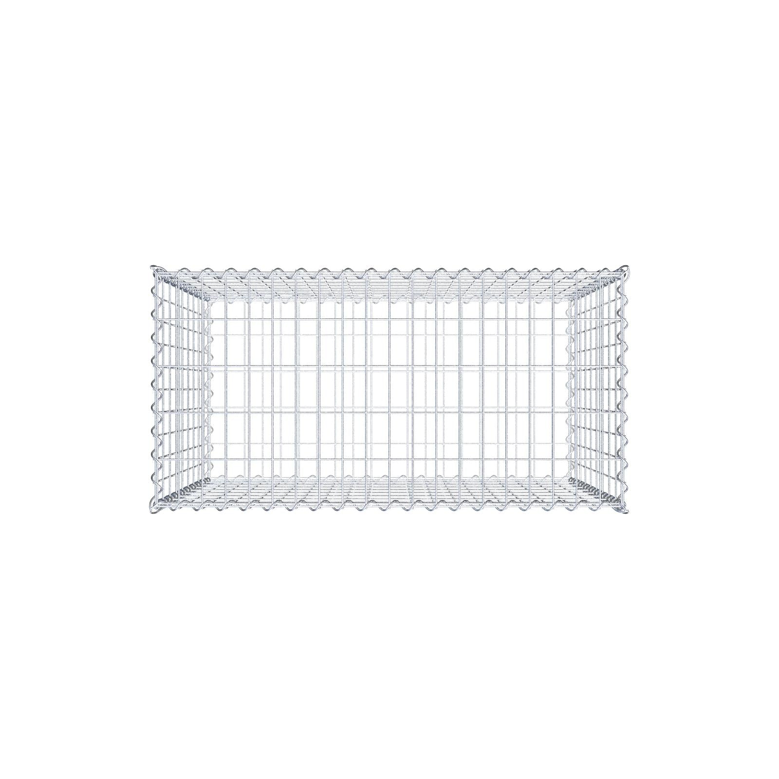 Schanskorf 100 cm x 90 cm x 50 cm (L x H x D), maaswijdte 5 cm x 10 cm, spiraalvormig