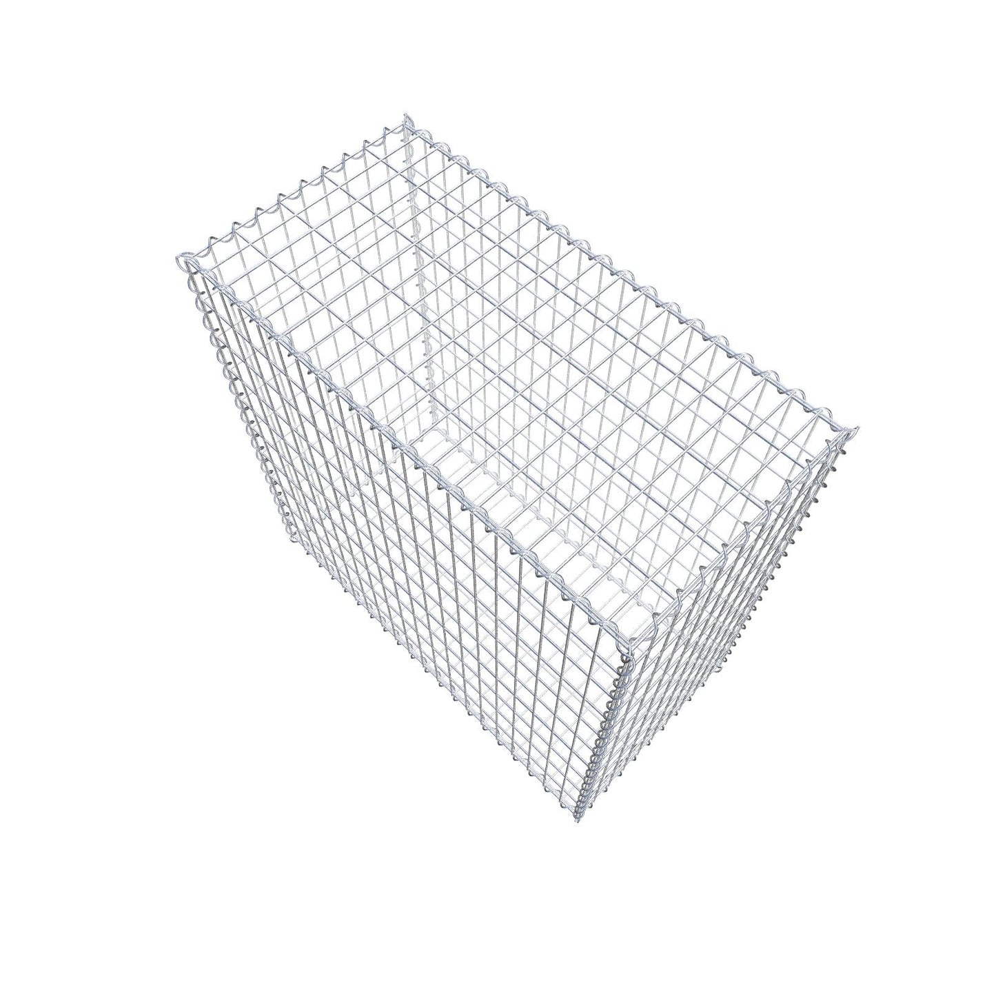 Gabion 100 cm x 100 cm x 50 cm (L x H x D), maskestørrelse 5 cm x 10 cm, spiral