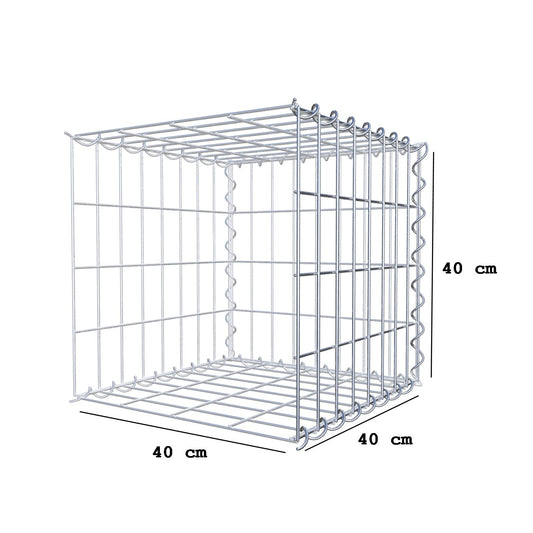 Extra gabion typ 2 40 cm x 40 cm x 40 cm (L x H x D), maskstorlek 5 cm x 10 cm, spiral