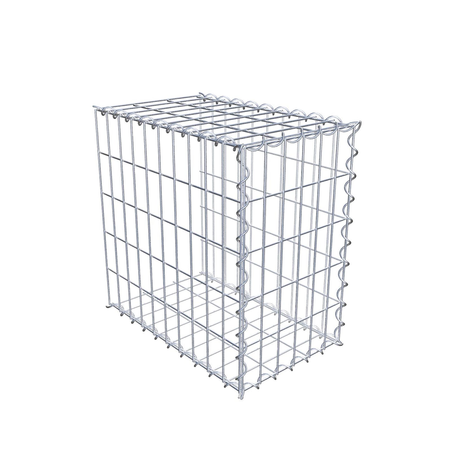 Gavión adulto tipo 2 50 cm x 50 cm x 30 cm (largo x alto x profundidad), tamaño de malla 5 cm x 10 cm, espiral