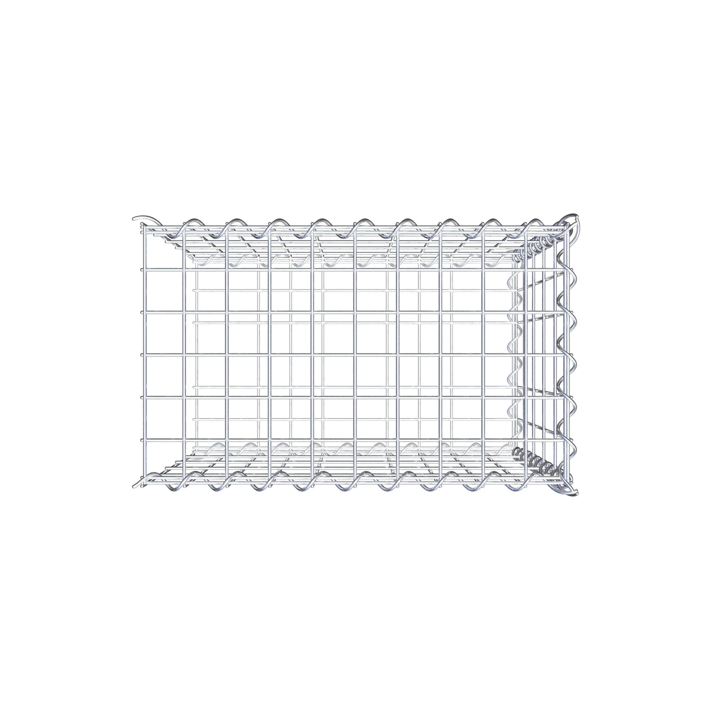 Gabião tipo 2 50 cm x 50 cm x 30 cm (C x A x P), malhagem 5 cm x 10 cm, espiral