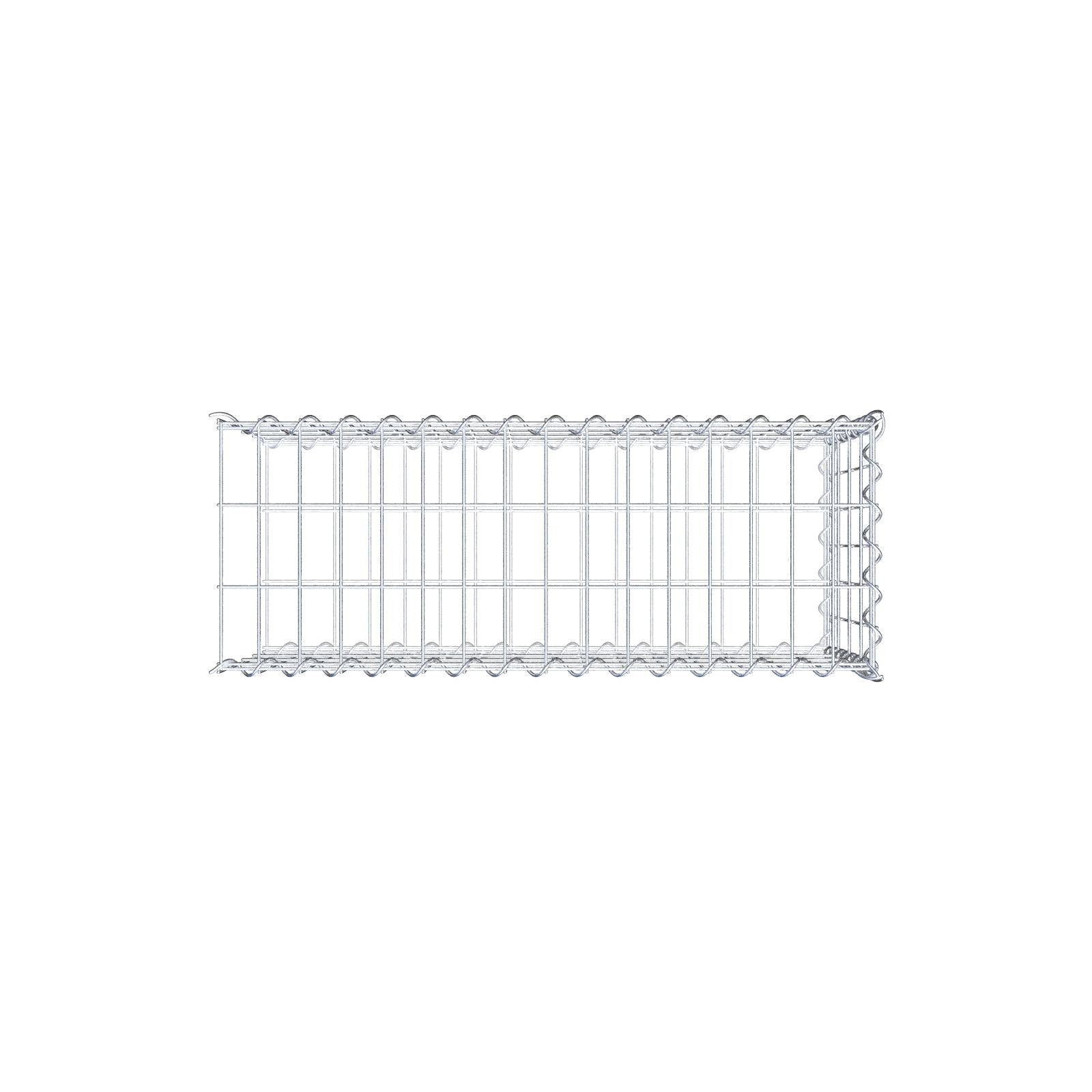 Gabião tipo 2 80 cm x 40 cm x 30 cm (C x A x P), malhagem 5 cm x 10 cm, espiral