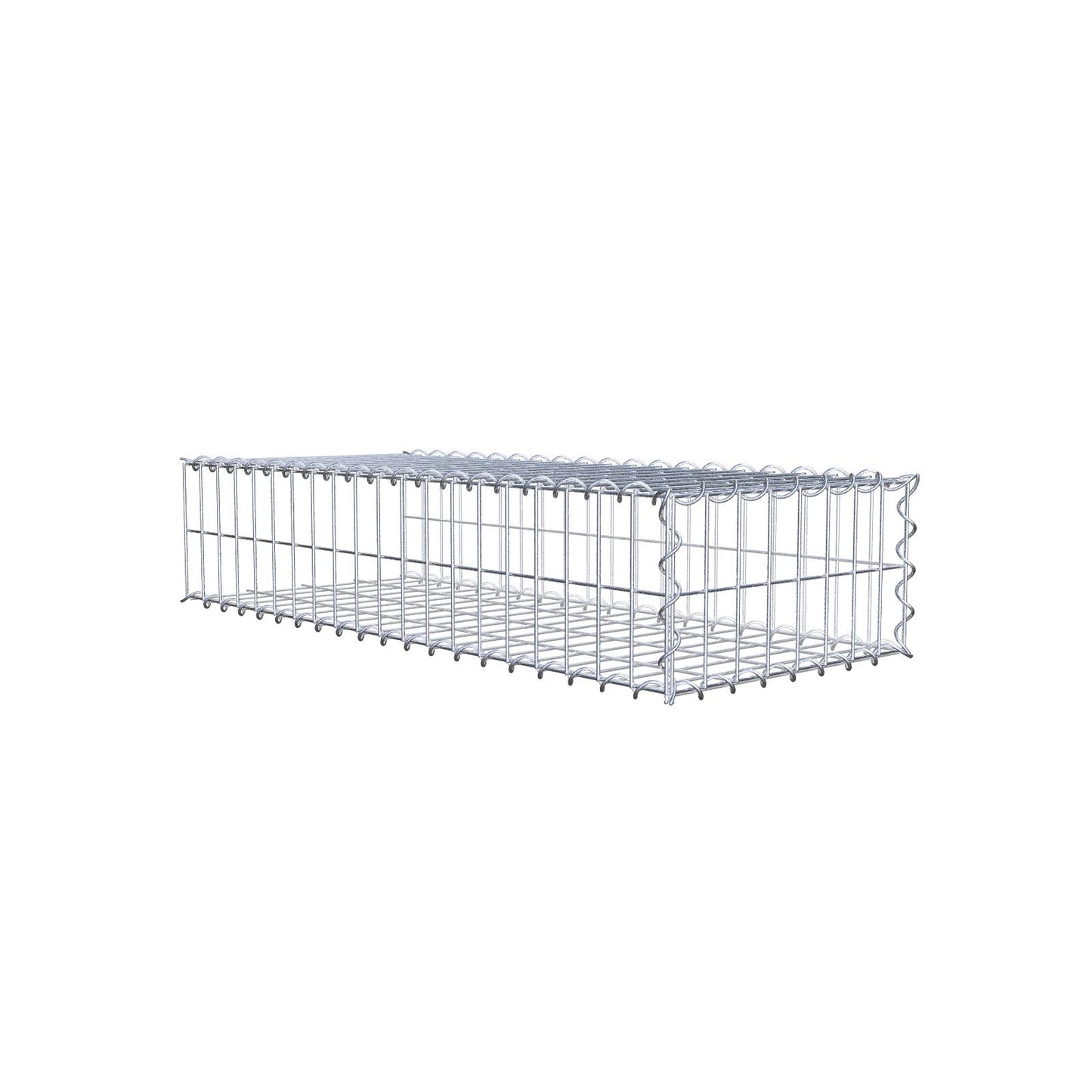 Opvokset gabion type 2 100 cm x 20 cm x 40 cm (L x H x D), maskestørrelse 5 cm x 10 cm, spiral