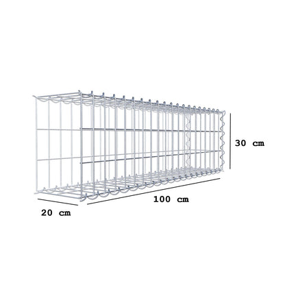 Gavión adulto tipo 2 100 cm x 30 cm x 20 cm (largo x alto x profundidad), tamaño de malla 5 cm x 10 cm, espiral