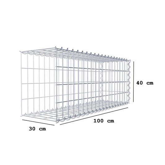 Gabião tipo 2 100 cm x 40 cm x 30 cm (C x A x P), malhagem 5 cm x 10 cm, espiral