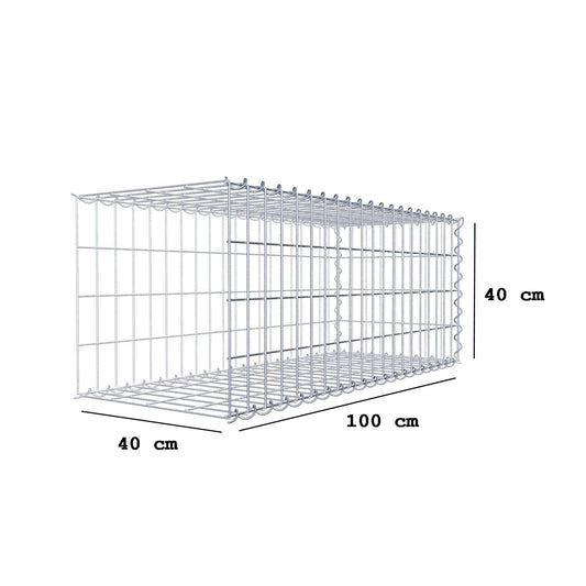 Gabbione aggiuntivo tipo 2 100 cm x 40 cm x 40 cm (L x H x P), dimensione maglia 5 cm x 10 cm, a spirale