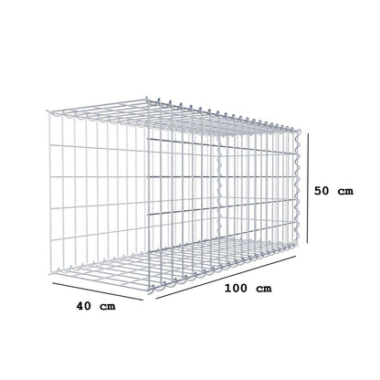 Extra gabion typ 2 100 cm x 50 cm x 40 cm (L x H x D), maskstorlek 5 cm x 10 cm, spiral