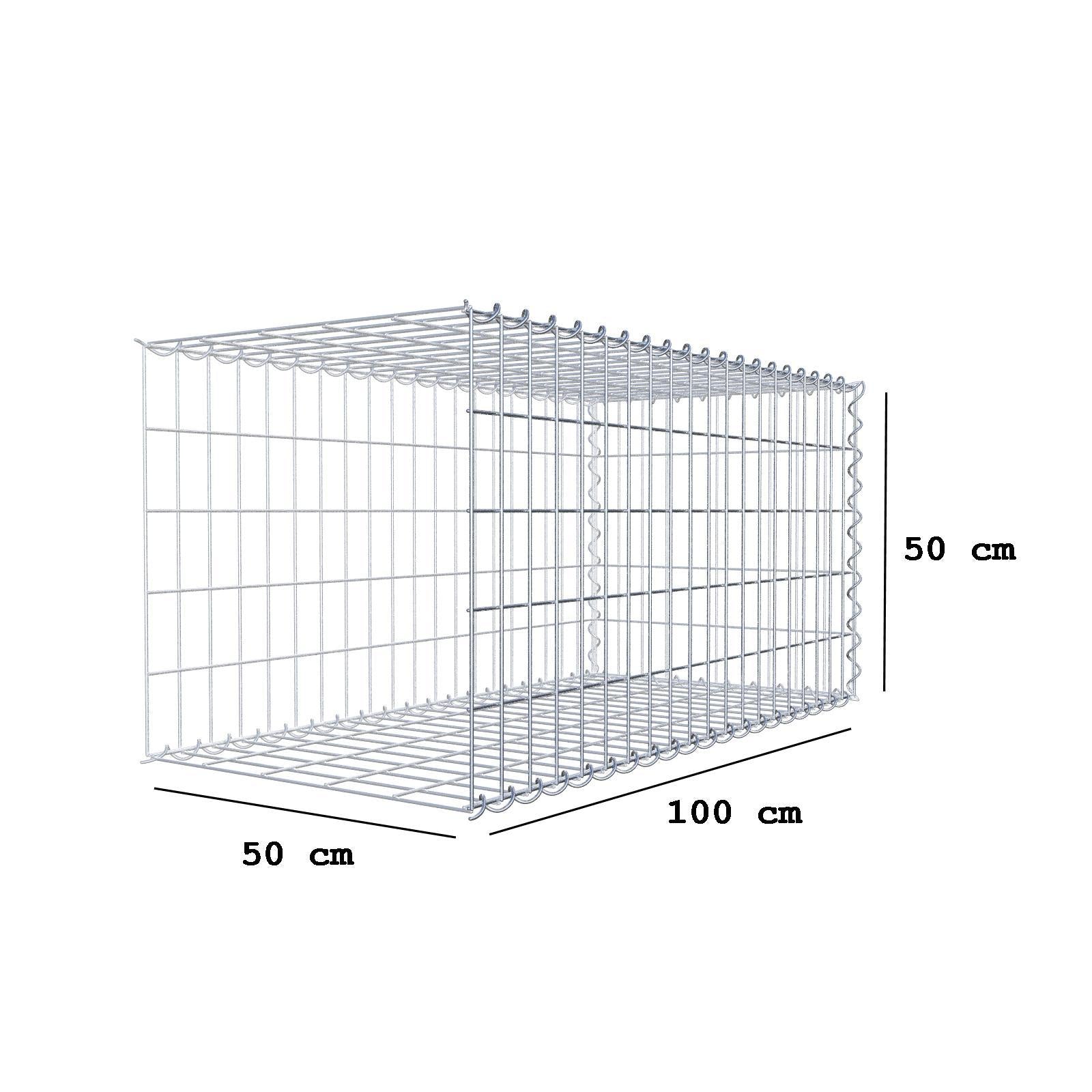 Anbaugabione Typ 2 100 cm x 50 cm x 50 cm (L x H x T), Maschenweite 5 cm x 10 cm, Spirale