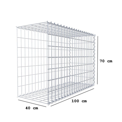 Grown-on gabion type 2 100 cm x 70 cm x 40 cm (L x H x D), mesh size 5 cm x 10 cm, spiral