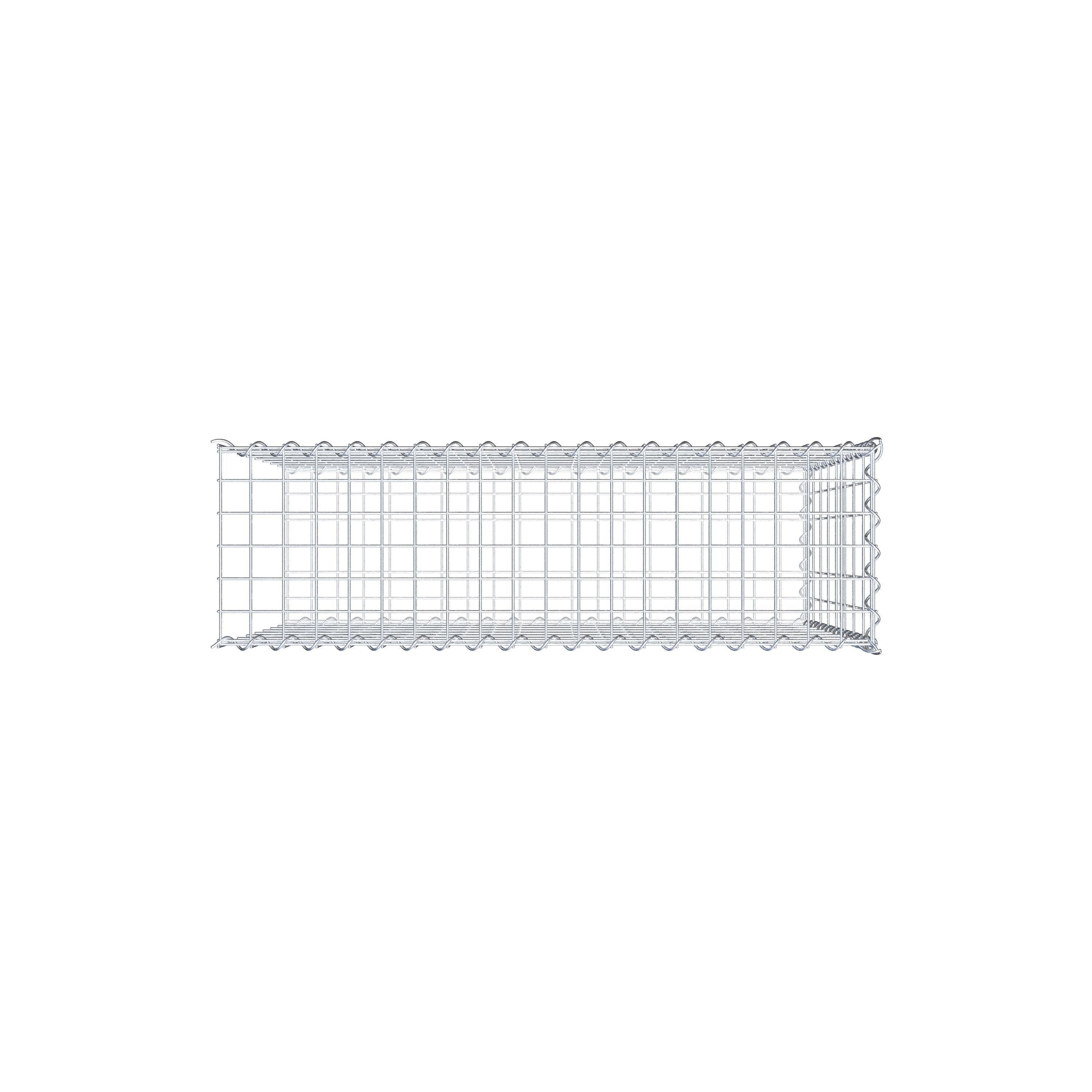 Opvokset gabion type 2 100 cm x 80 cm x 30 cm (L x H x D), maskestørrelse 5 cm x 10 cm, spiral