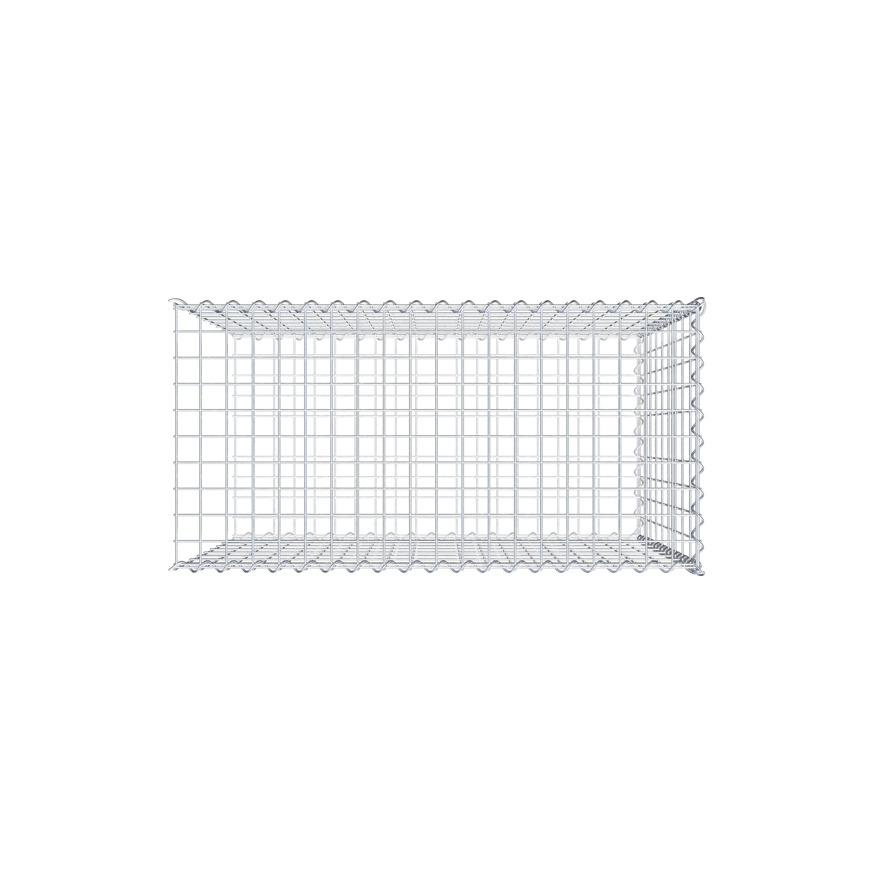 Udvokset gabion type 2 100 cm x 90 cm x 50 cm (L x H x D), maskestørrelse 5 cm x 10 cm, spiral