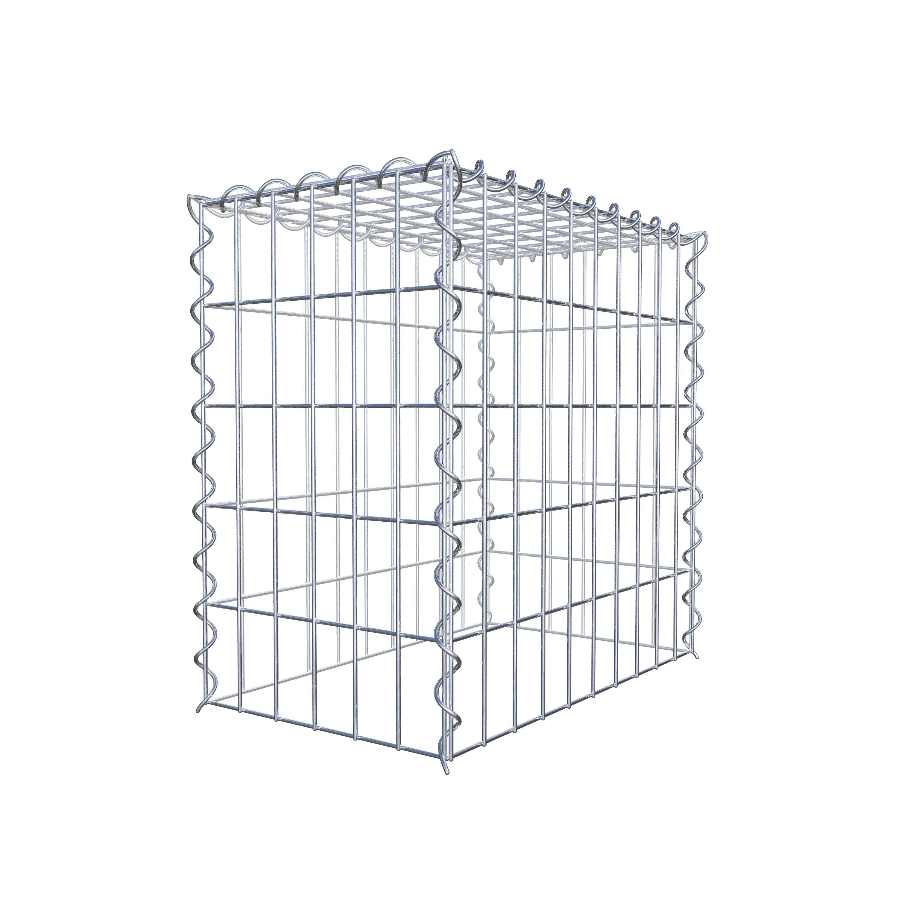 Aangegroeide schanskorf type 3 50 cm x 50 cm x 30 cm (L x H x D), maaswijdte 5 cm x 10 cm, spiraal