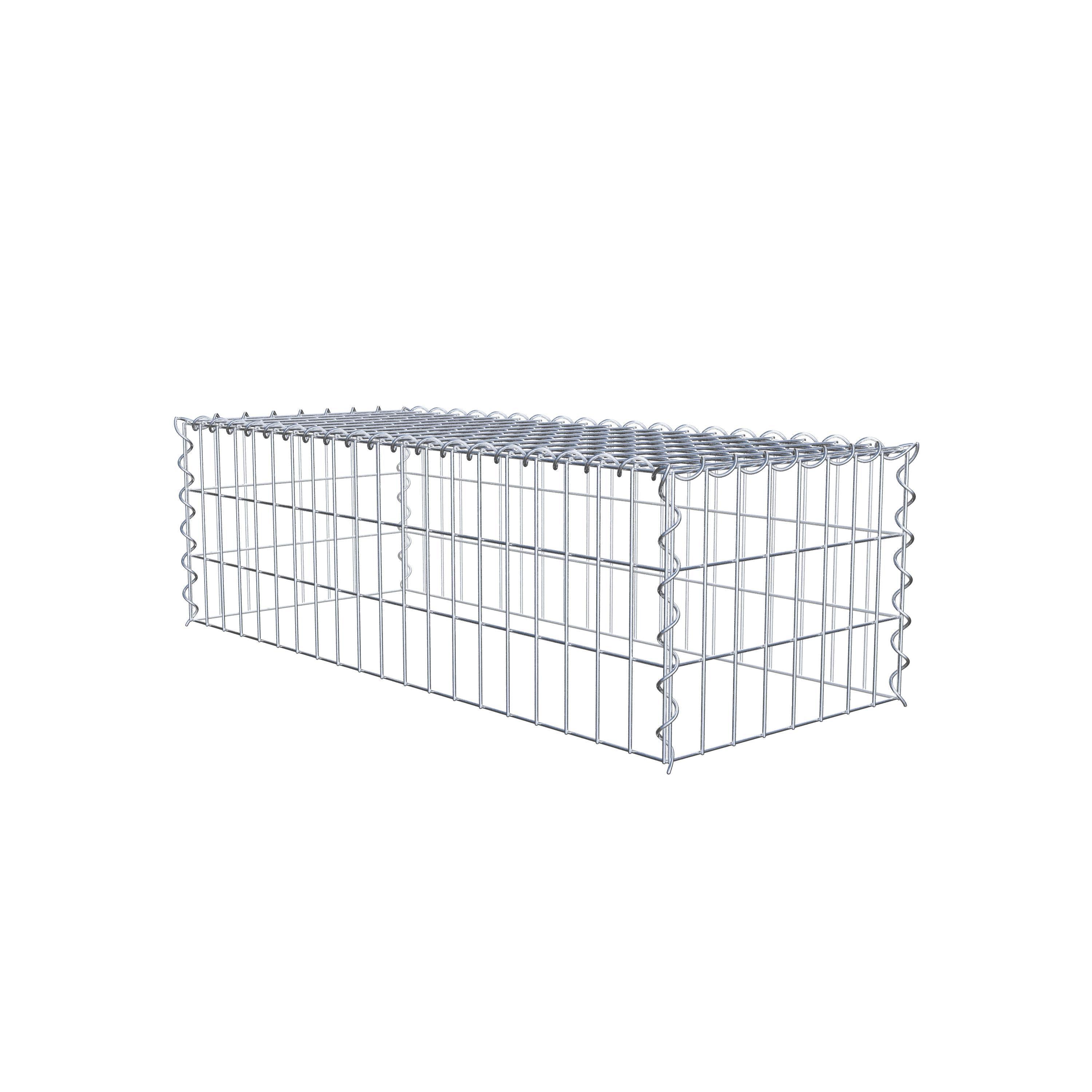 Opvokset gabion type 3 100 cm x 30 cm x 40 cm (L x H x D), maskestørrelse 5 cm x 10 cm, spiral