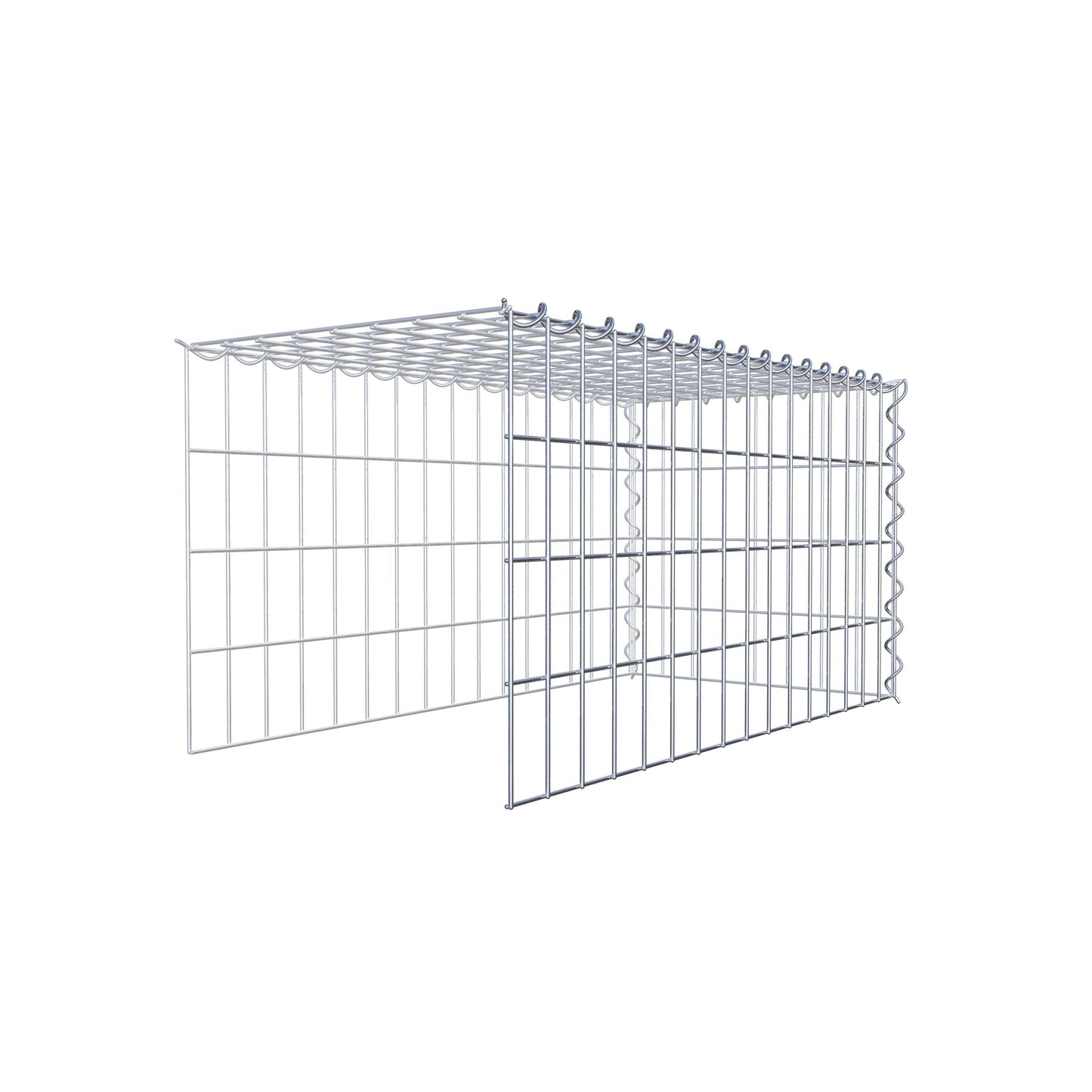 Gabion rapporté type 4 80 cm x 40 cm x 40 cm (L x H x P), mailles 5 cm x 10 cm, spirale