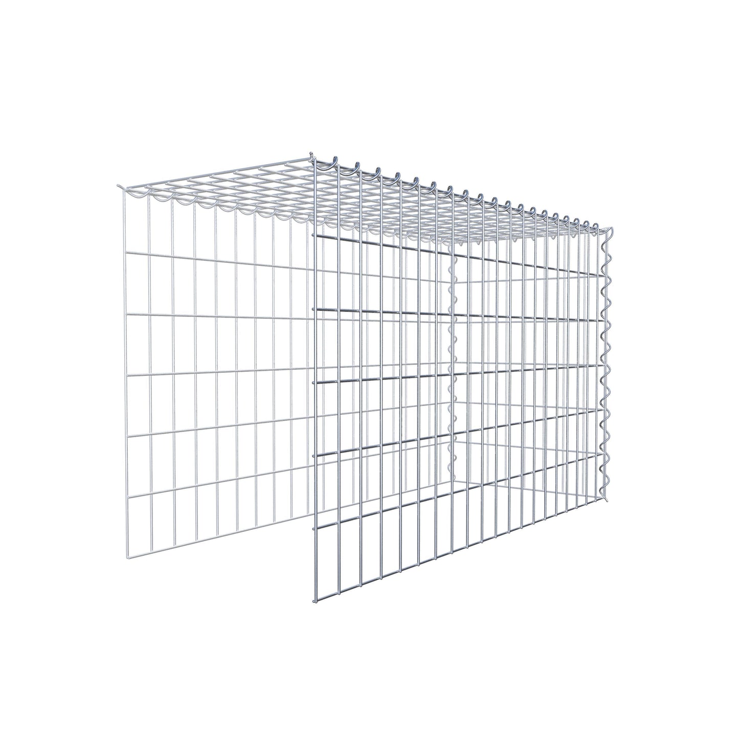 Gabion rapporté type 4 100 cm x 60 cm x 40 cm (L x H x P), mailles 5 cm x 10 cm, spirale