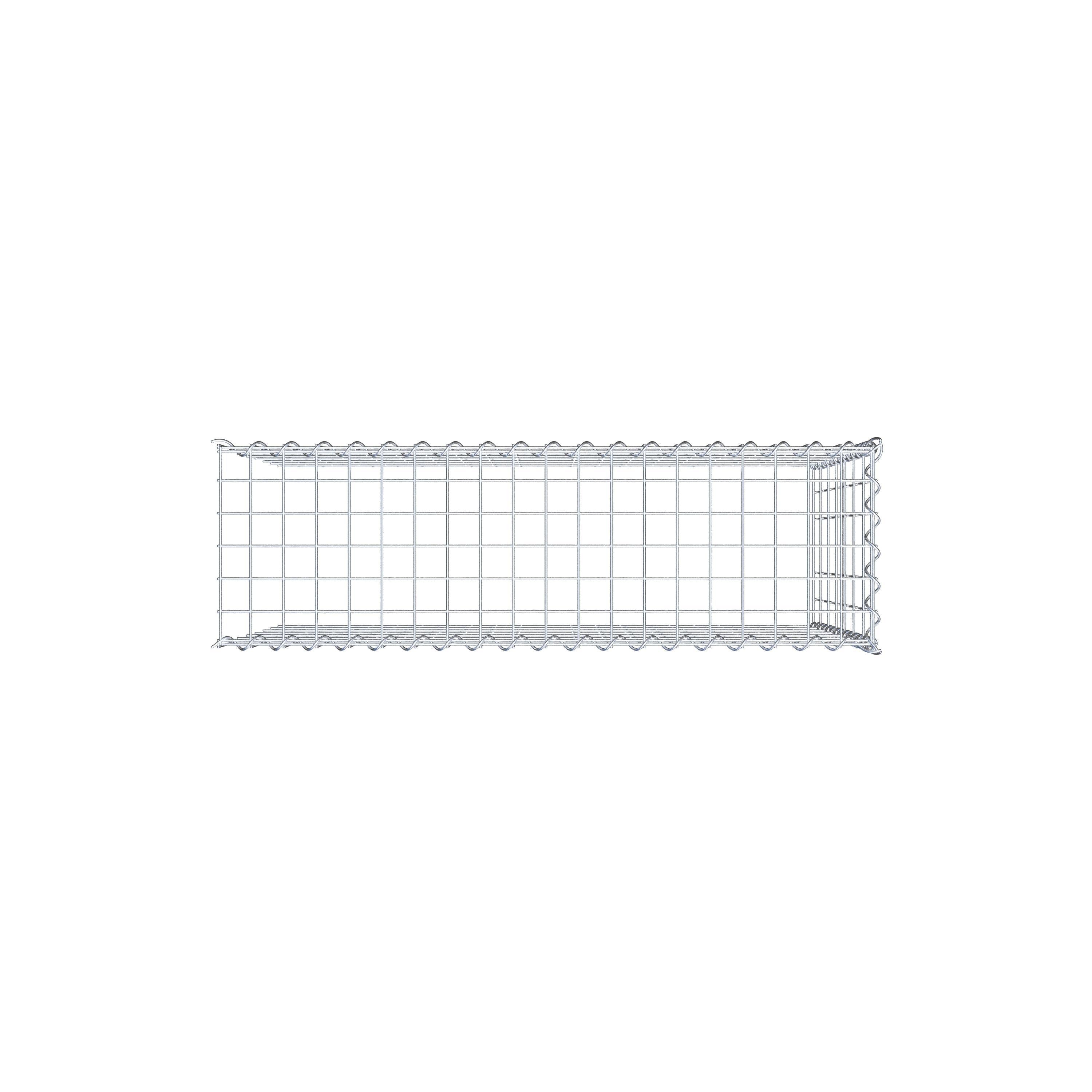 Opvokset gabion type 4 100 cm x 70 cm x 30 cm (L x H x D), maskestørrelse 5 cm x 10 cm, spiral