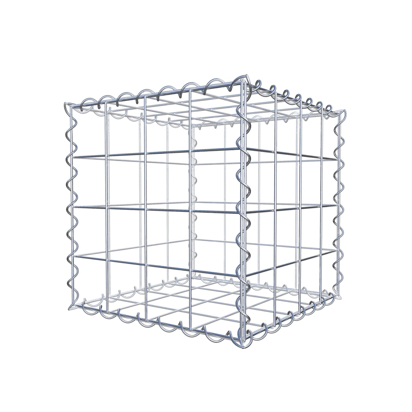 Gabion 40 cm x 40 cm x 40 cm (L x H x P), mailles 10 cm x 10 cm, spirale