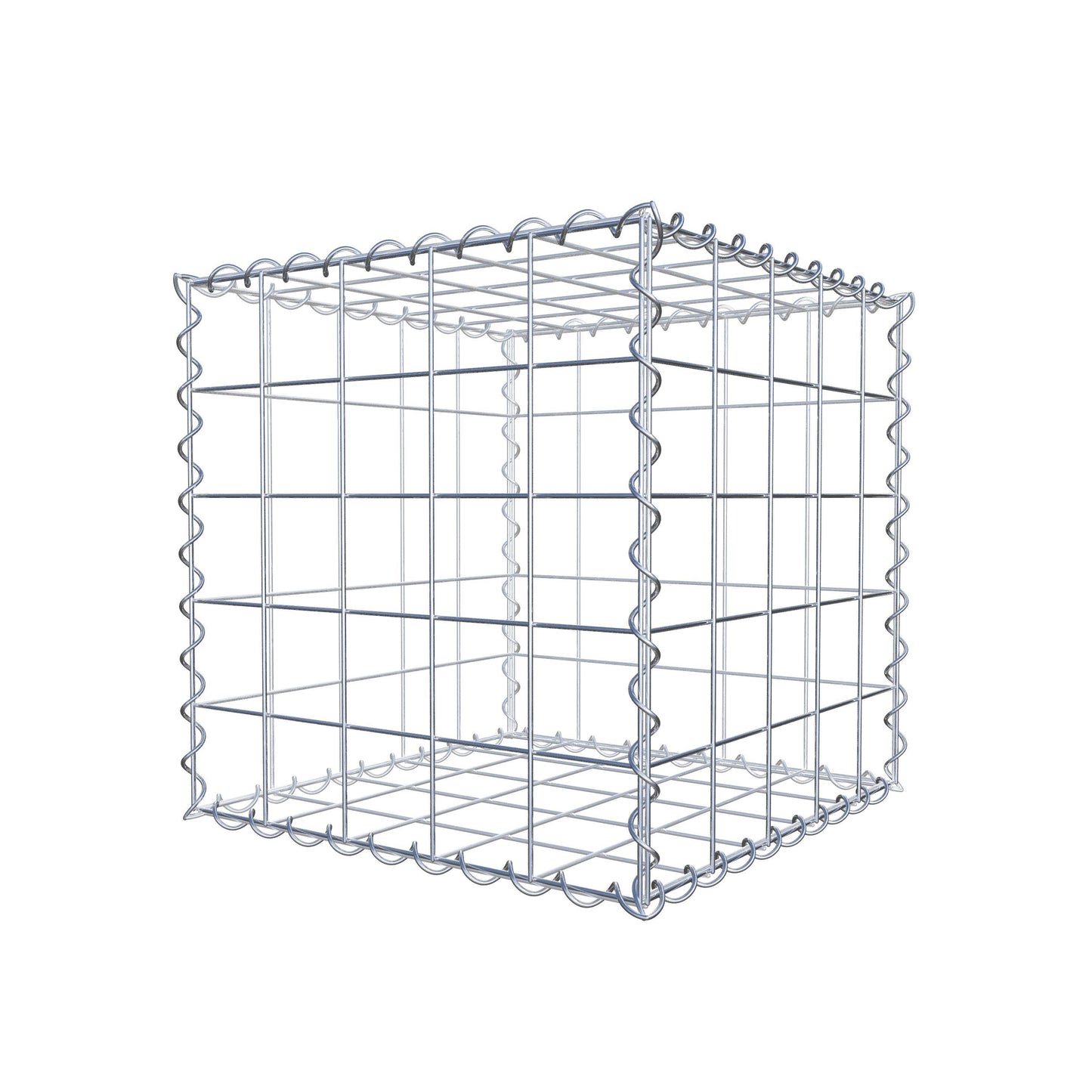 Gabion 50 cm x 50 cm x 50 cm (L x H x P), mailles 10 cm x 10 cm, spirale