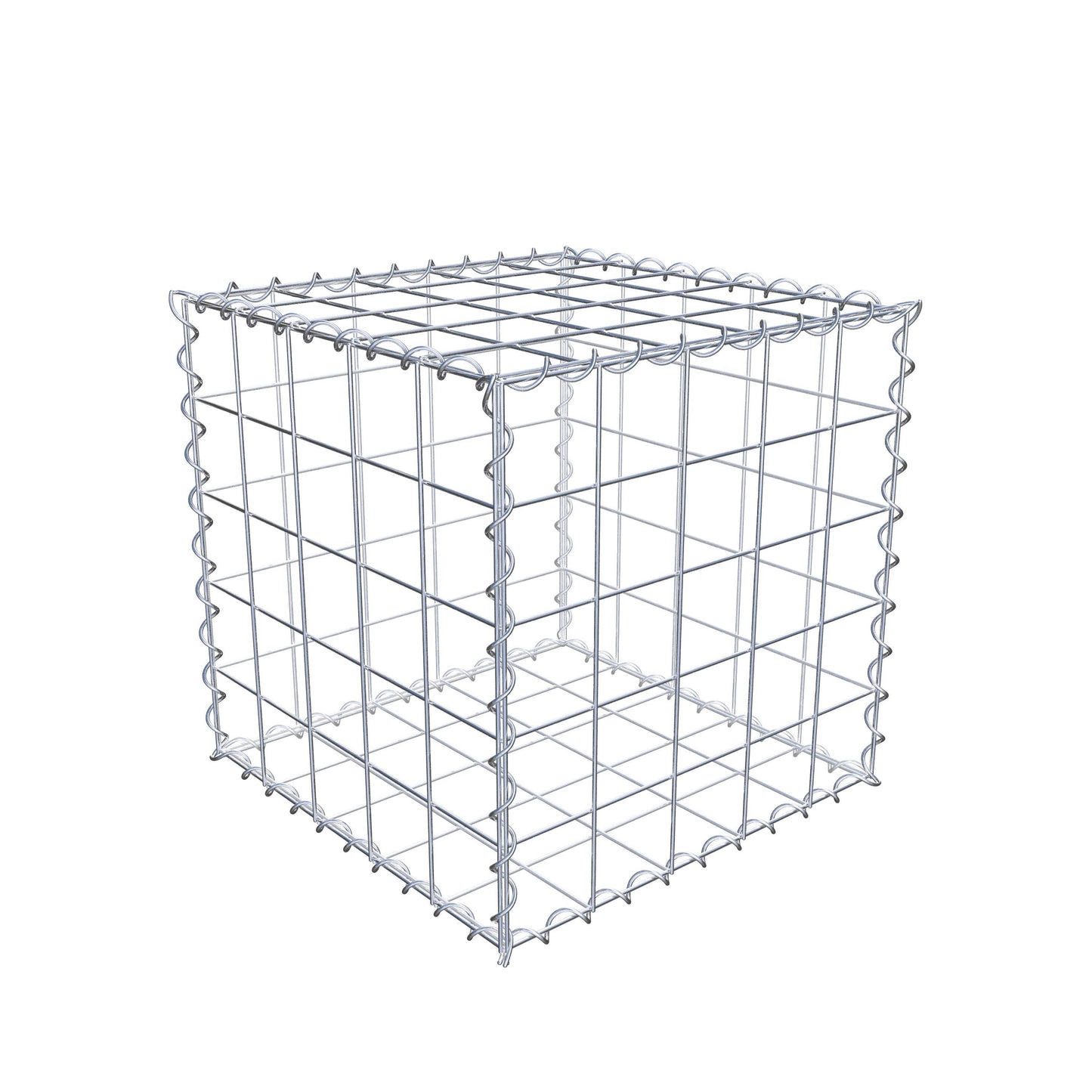 Gabion 50 cm x 50 cm x 50 cm (L x H x P), mailles 10 cm x 10 cm, spirale