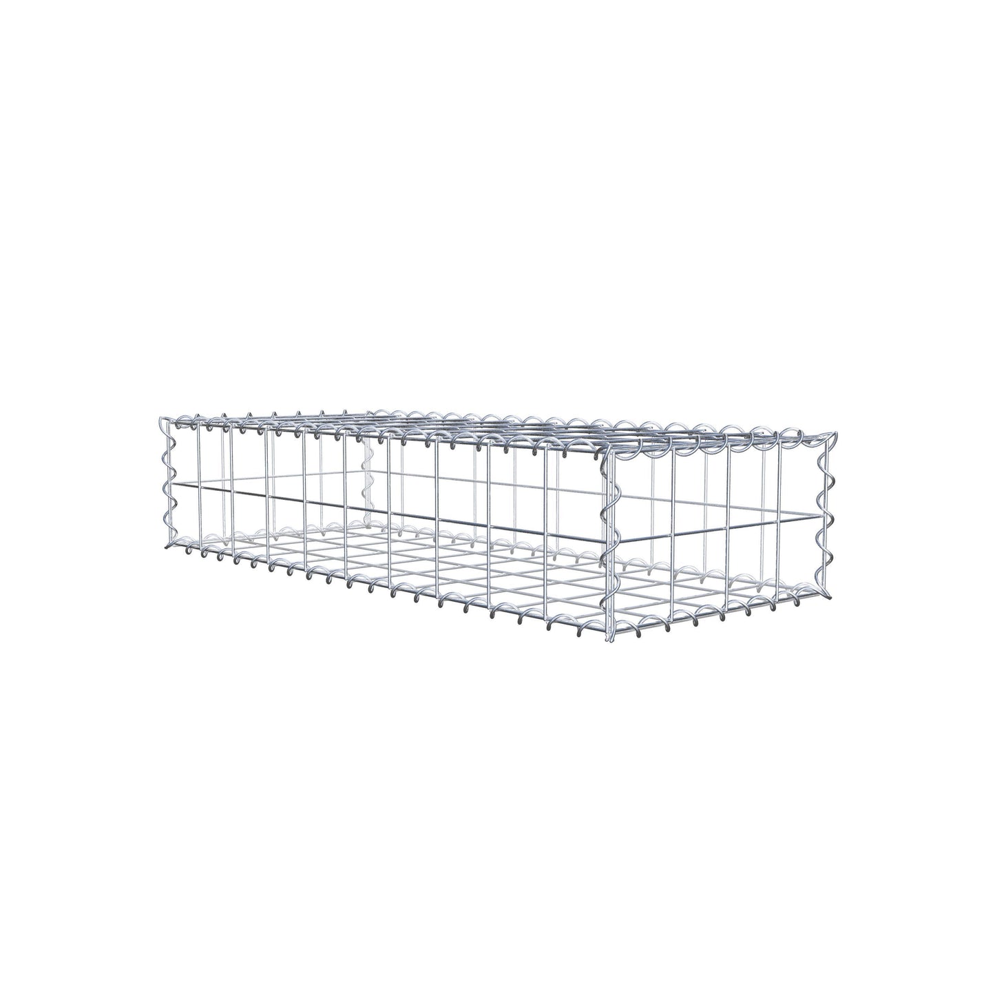 Gabião 100 cm x 20 cm x 40 cm (C x A x P), malhagem 10 cm x 10 cm, espiral