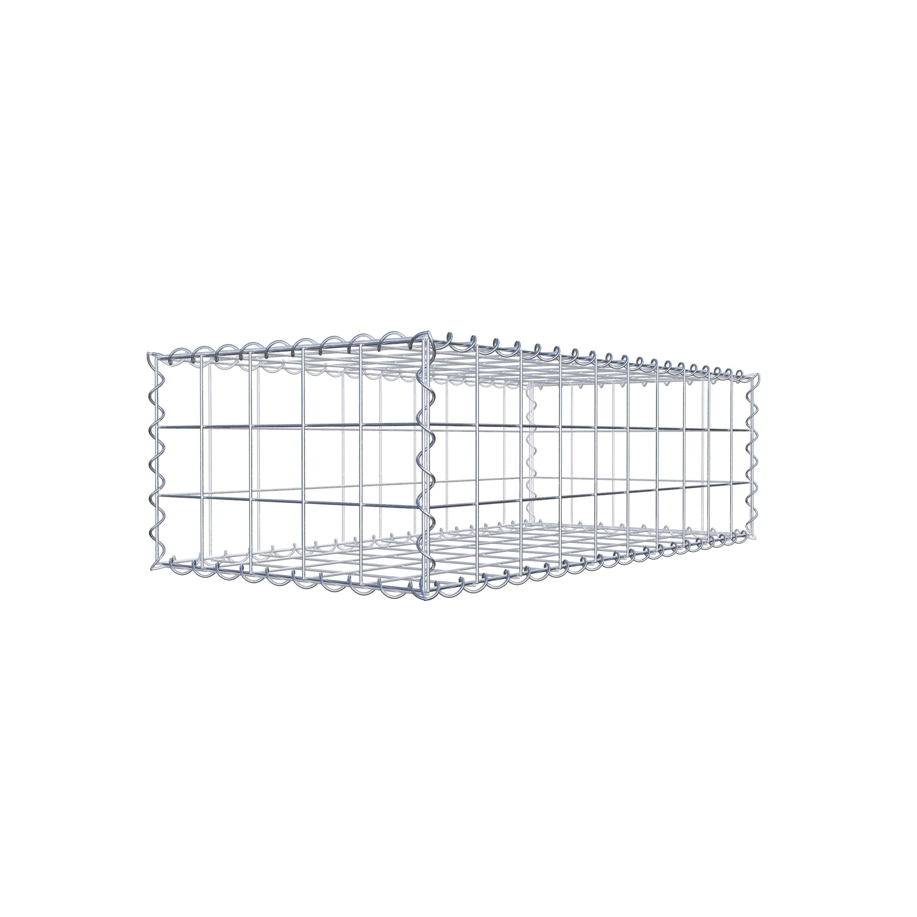 Gabion 100 cm x 30 cm x 50 cm (L x H x D), maskestørrelse 10 cm x 10 cm, spiral