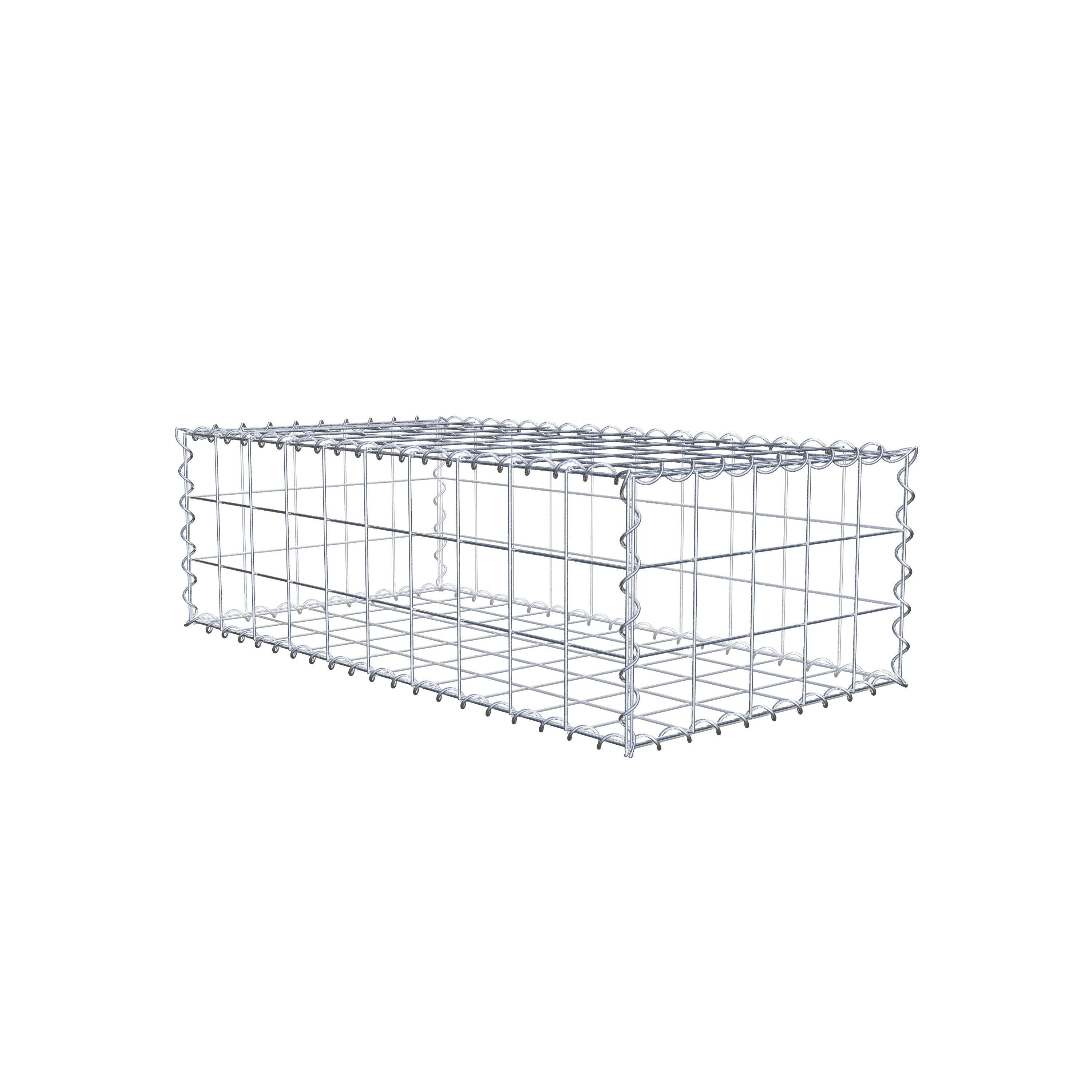 Gabion 100 cm x 30 cm x 50 cm (L x H x D), maskestørrelse 10 cm x 10 cm, spiral