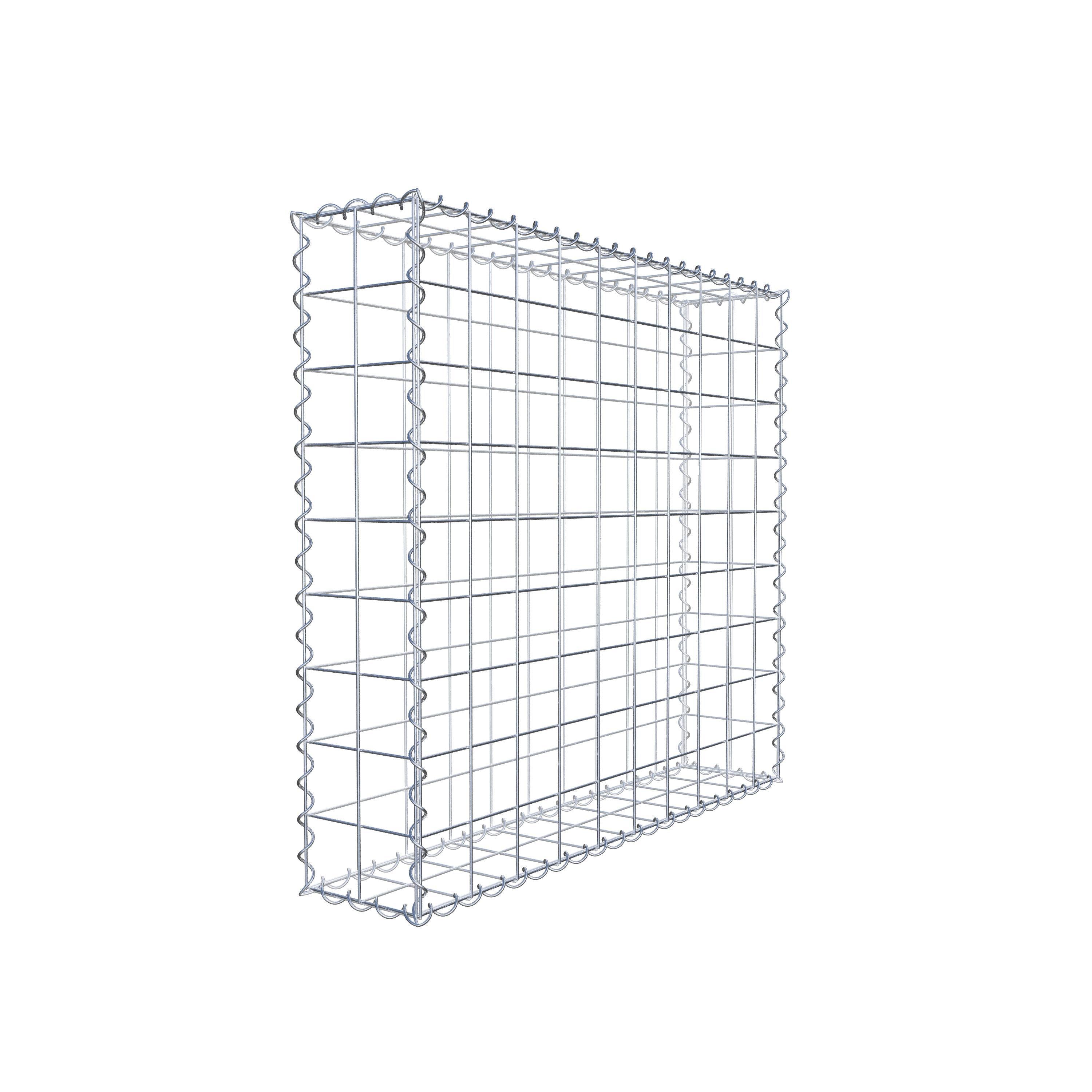 Gabione 100 cm x 90 cm x 20 cm (L x H x T), Maschenweite 10 cm x 10 cm, Spirale