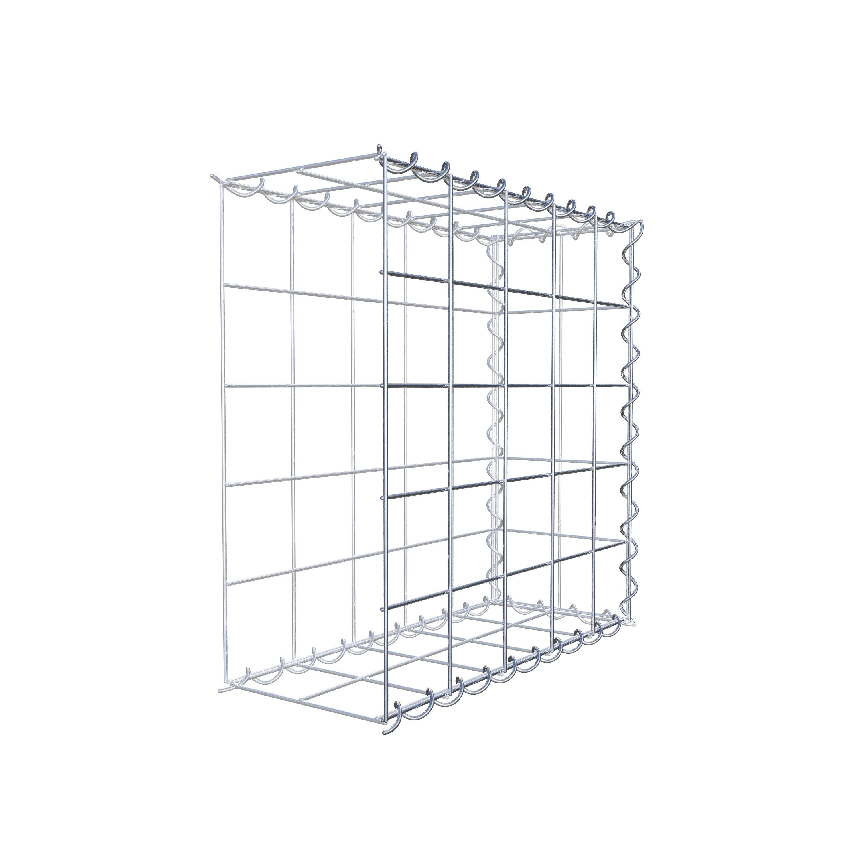 Gabião tipo 2 50 cm x 50 cm x 20 cm (C x A x P), malhagem 10 cm x 10 cm, espiral