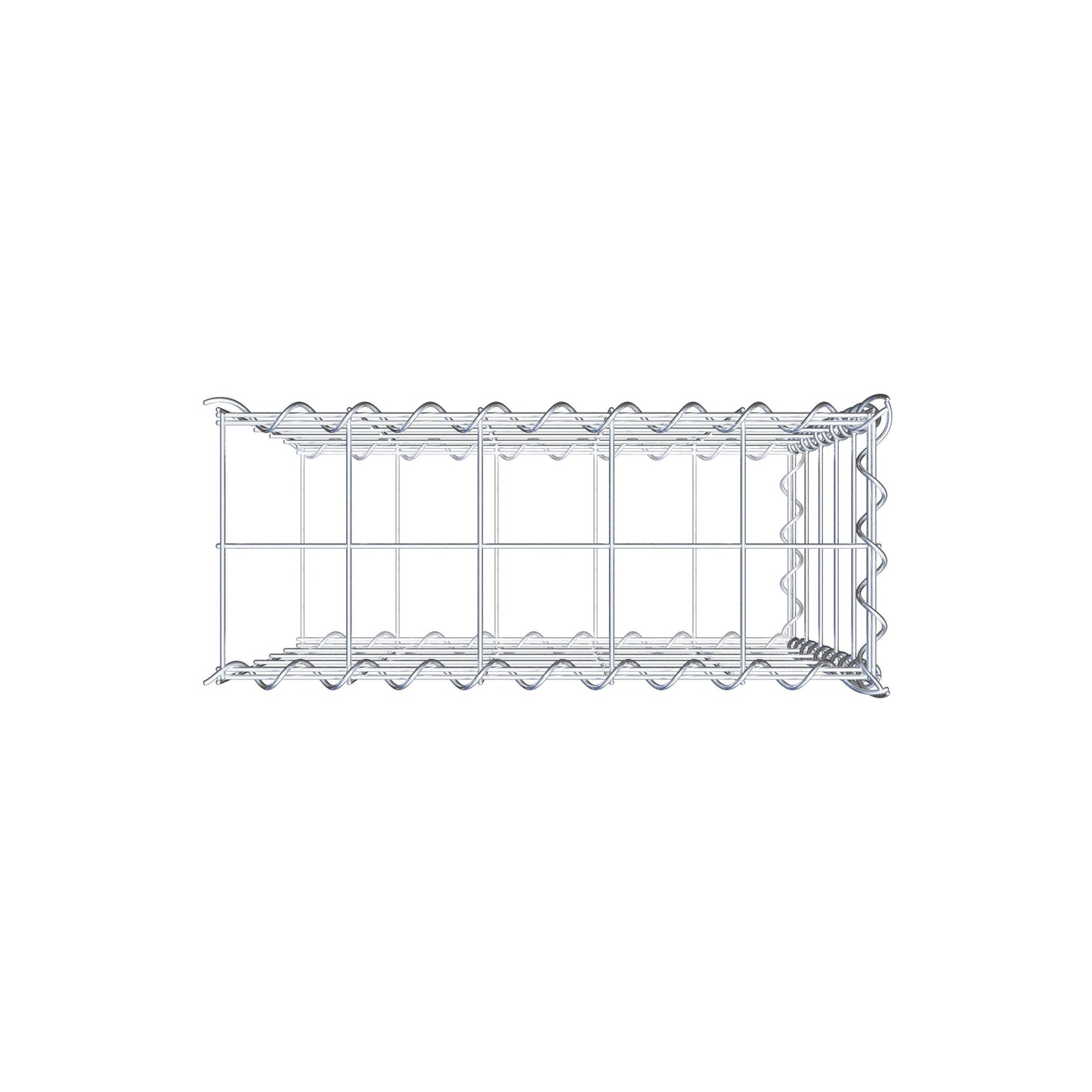 Extra gabion typ 2 50 cm x 50 cm x 20 cm (L x H x D), maskstorlek 10 cm x 10 cm, spiral