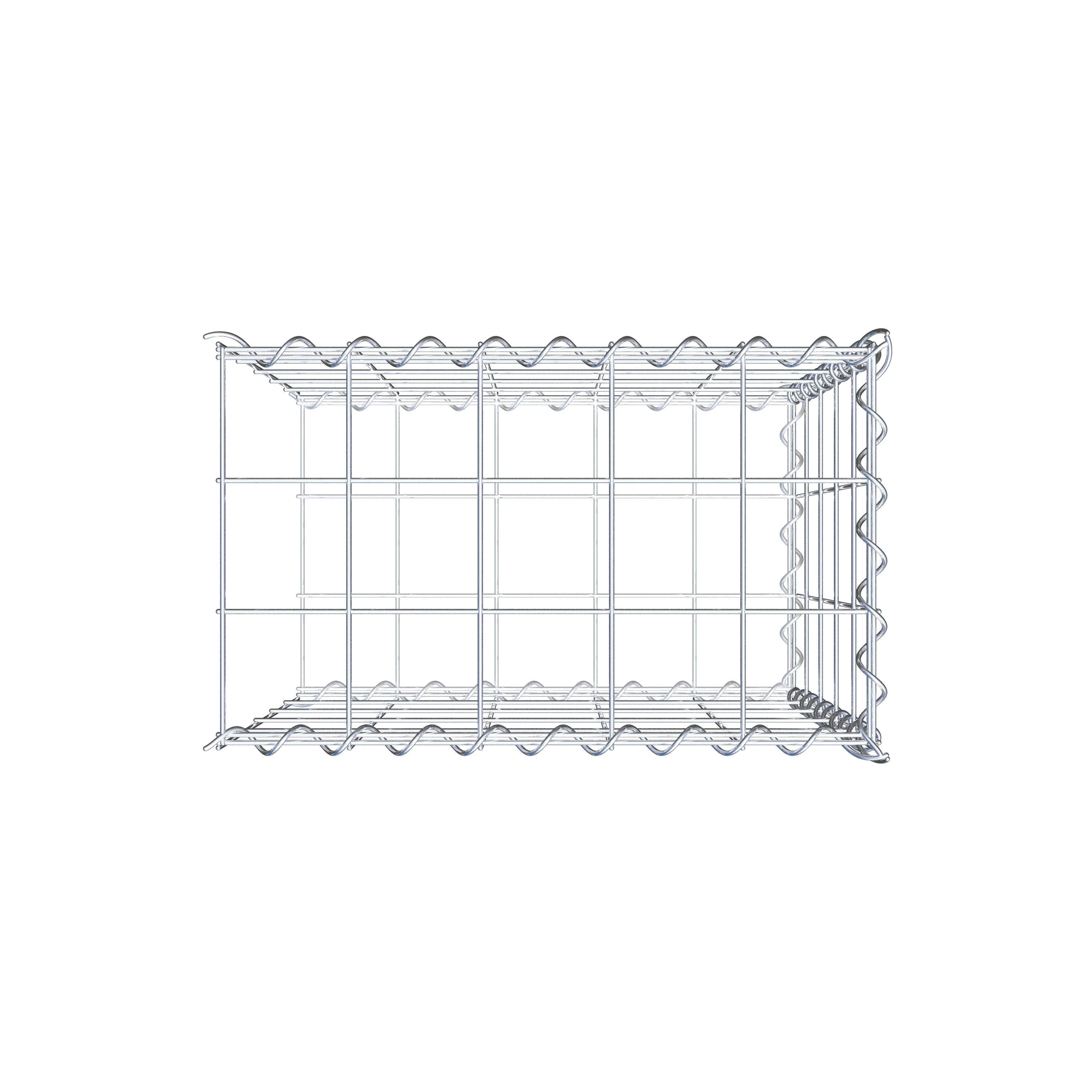 Gabião tipo 2 50 cm x 50 cm x 30 cm (C x A x P), malhagem 10 cm x 10 cm, espiral