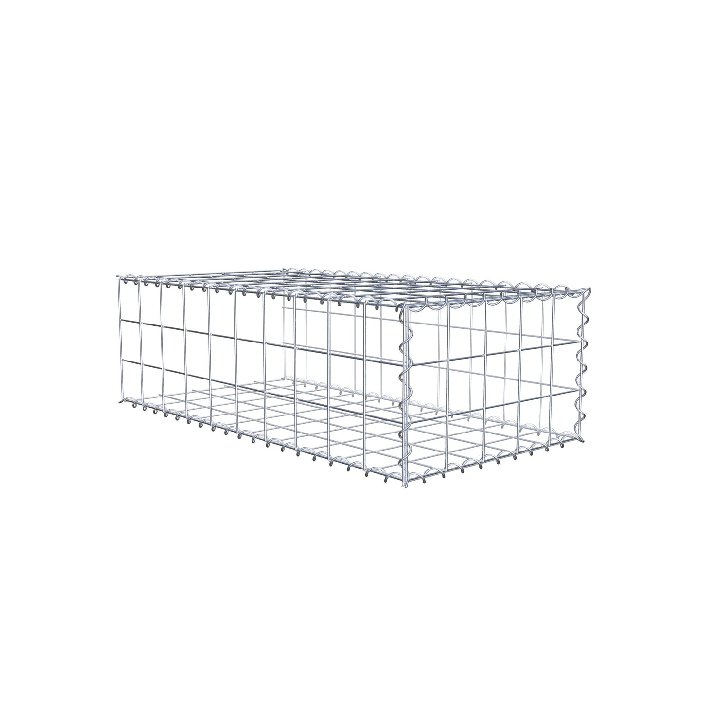 Gabion rapporté type 2 100 cm x 30 cm x 50 cm (L x H x P), mailles 10 cm x 10 cm, spirale