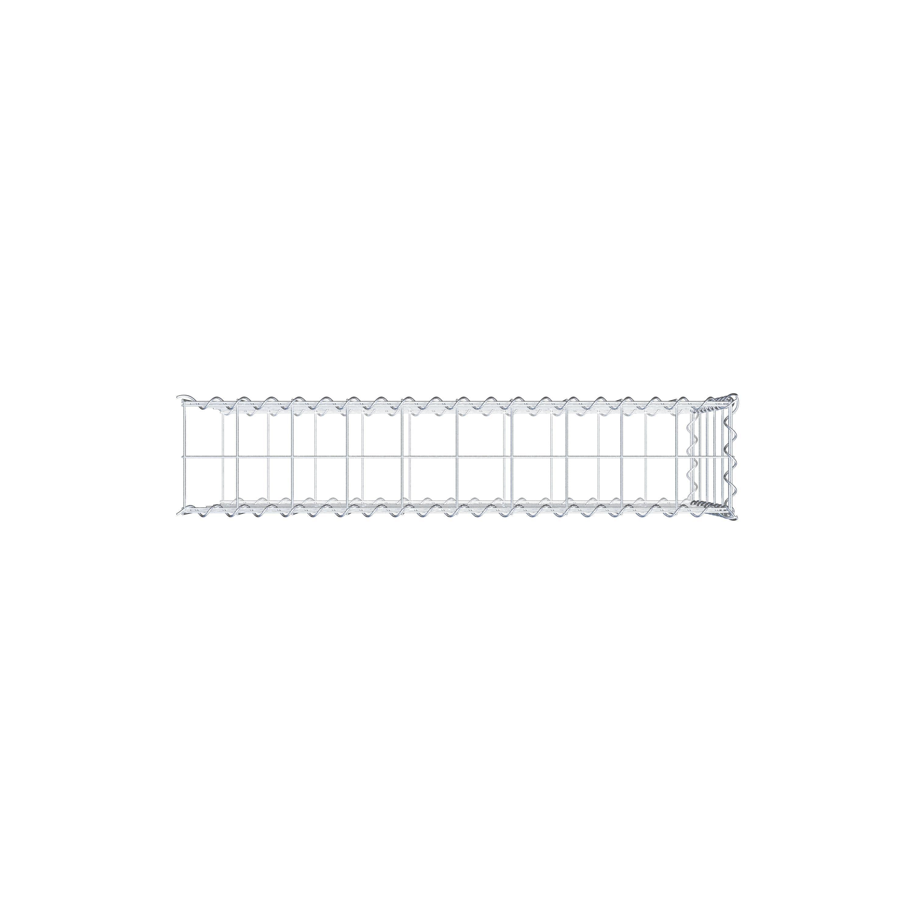 Extra gabion typ 2 100 cm x 50 cm x 20 cm (L x H x D), maskstorlek 10 cm x 10 cm, spiral