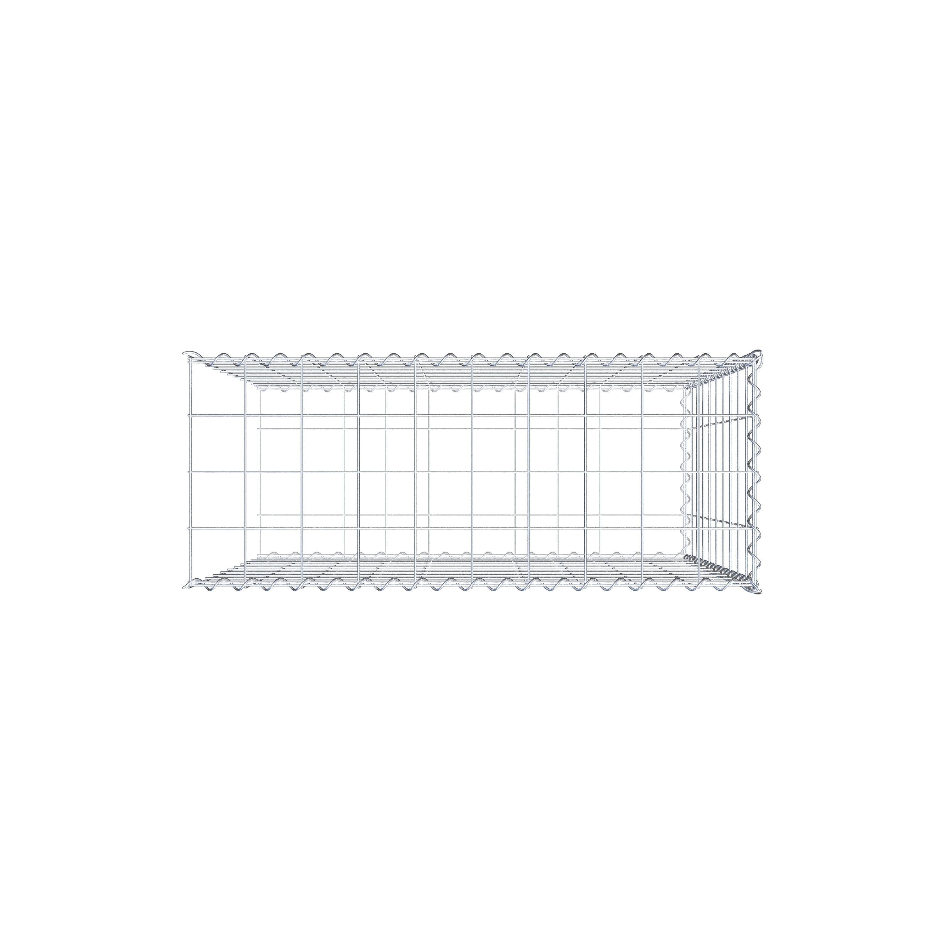 Gabion rapporté type 2 100 cm x 100 cm x 40 cm (L x H x P), mailles 10 cm x 10 cm, spirale
