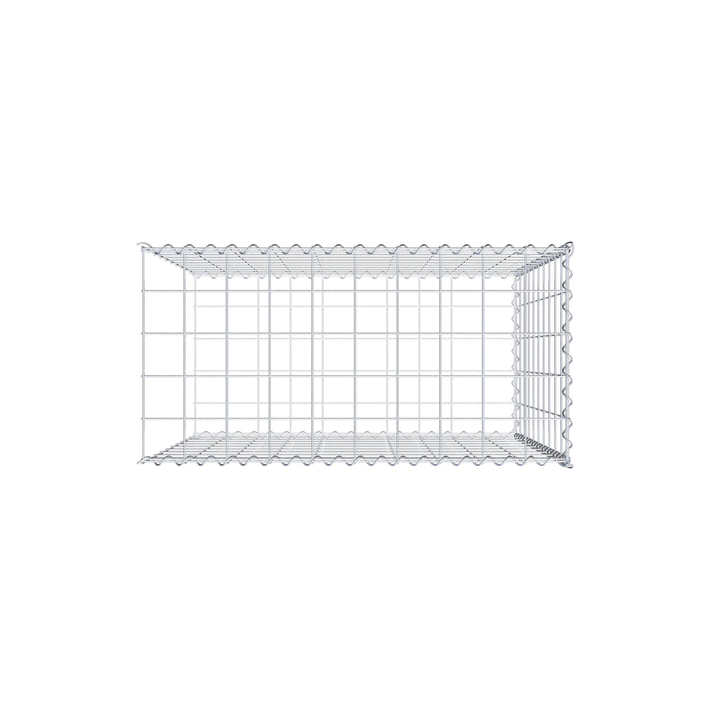 Gabion rapporté type 2 100 cm x 100 cm x 50 cm (L x H x P), mailles 10 cm x 10 cm, spirale