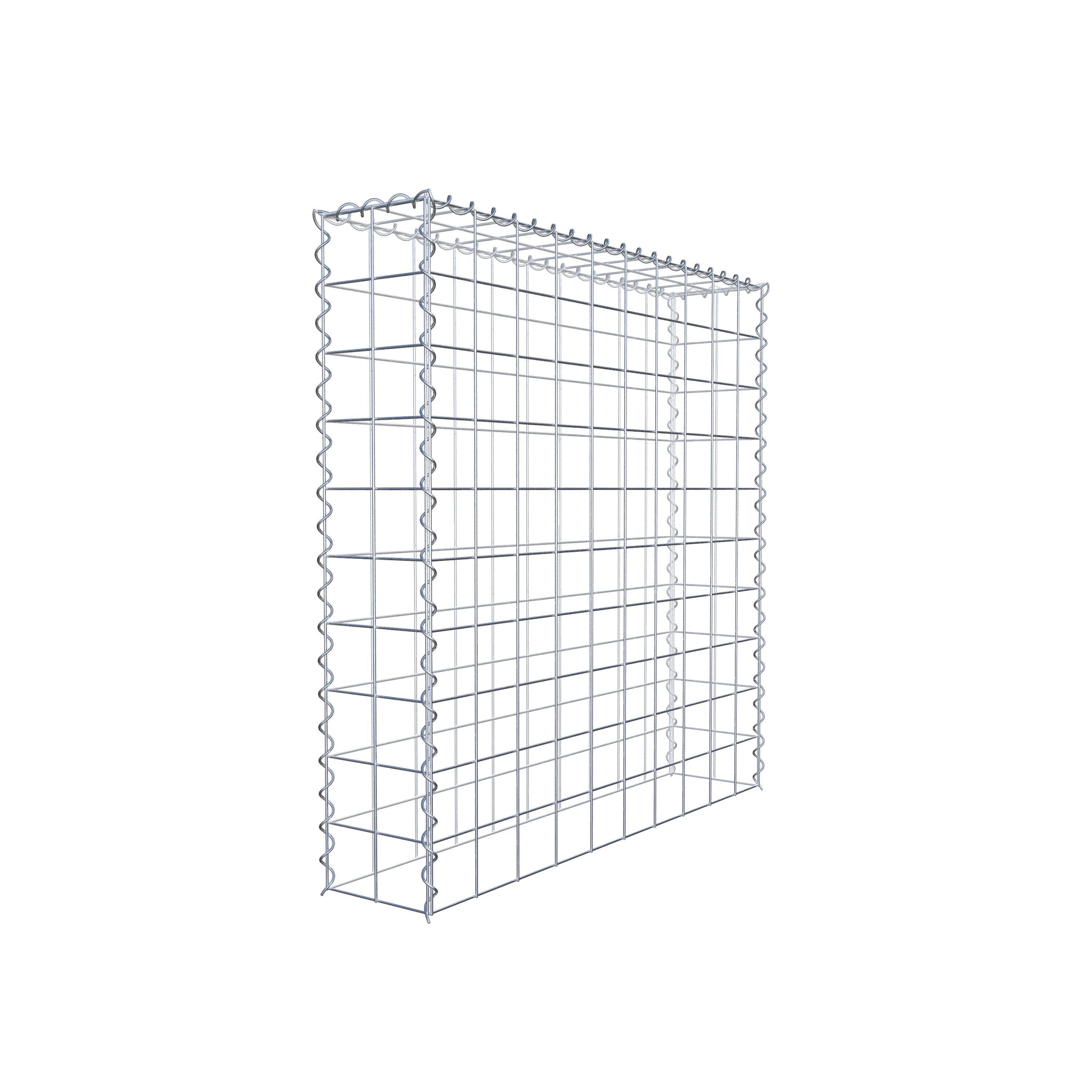 Gabião tipo 3 100 cm x 100 cm x 20 cm (C x A x P), malhagem 10 cm x 10 cm, espiral