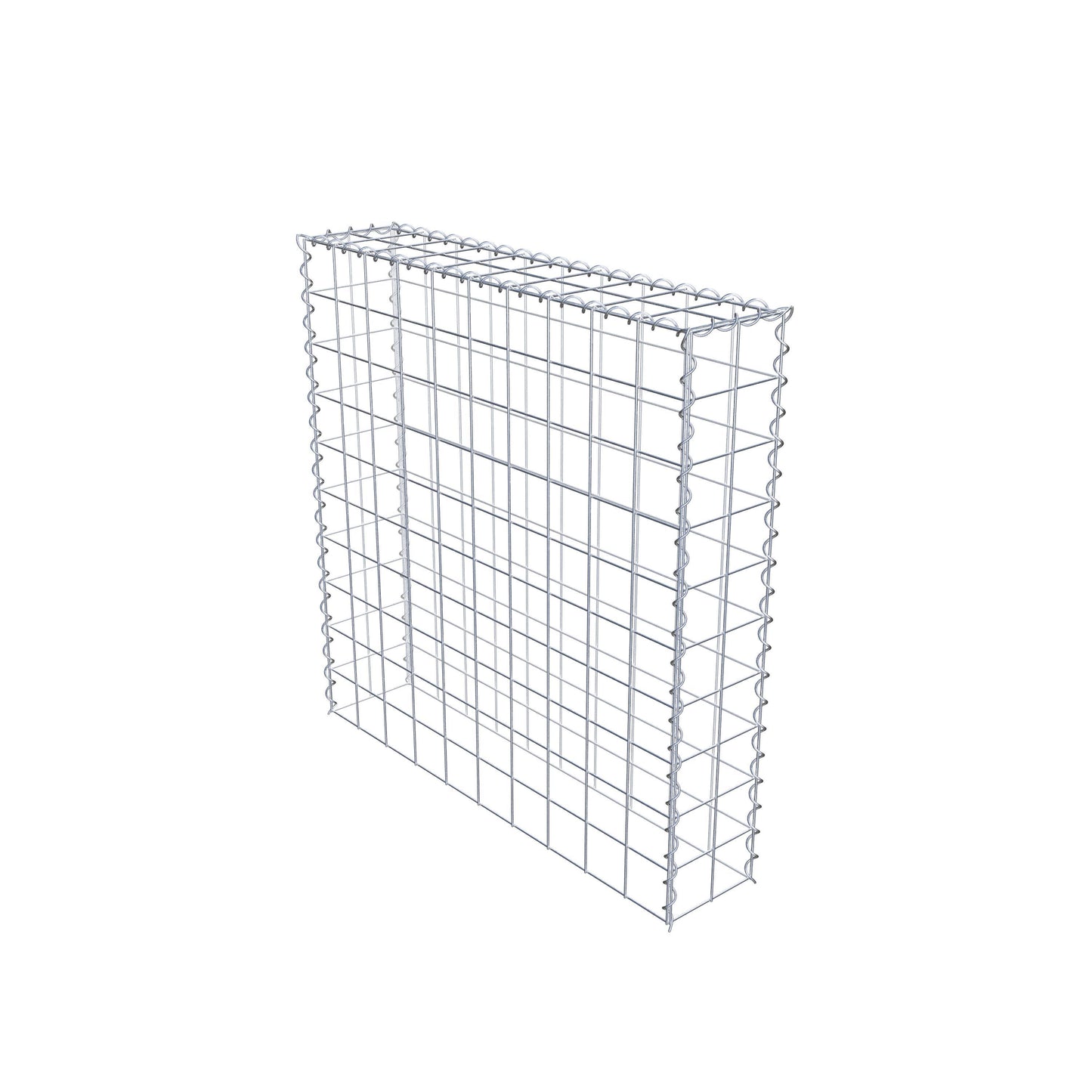 Gabion rapporté type 3 100 cm x 100 cm x 20 cm (L x H x P), mailles 10 cm x 10 cm, spirale
