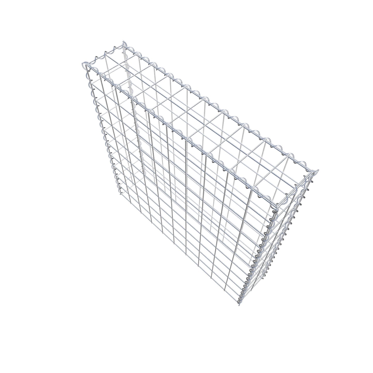 Gabion rapporté type 3 100 cm x 100 cm x 20 cm (L x H x P), mailles 10 cm x 10 cm, spirale