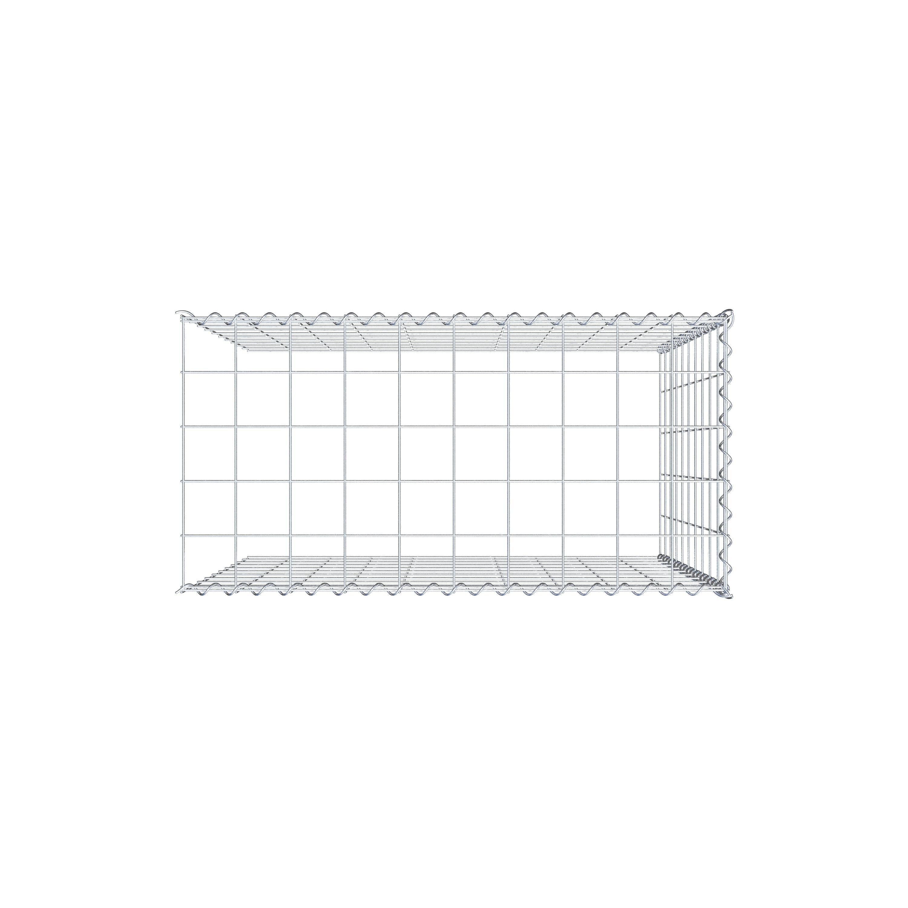 Gabião tipo 4 100 cm x 100 cm x 50 cm (C x A x P), malhagem 10 cm x 10 cm, espiral