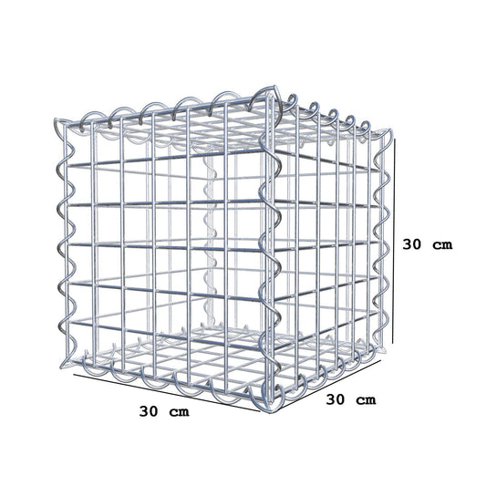 Gabion 30 cm x 30 cm x 30 cm (L x H x D), maskestørrelse 5 cm x 5 cm, spiral