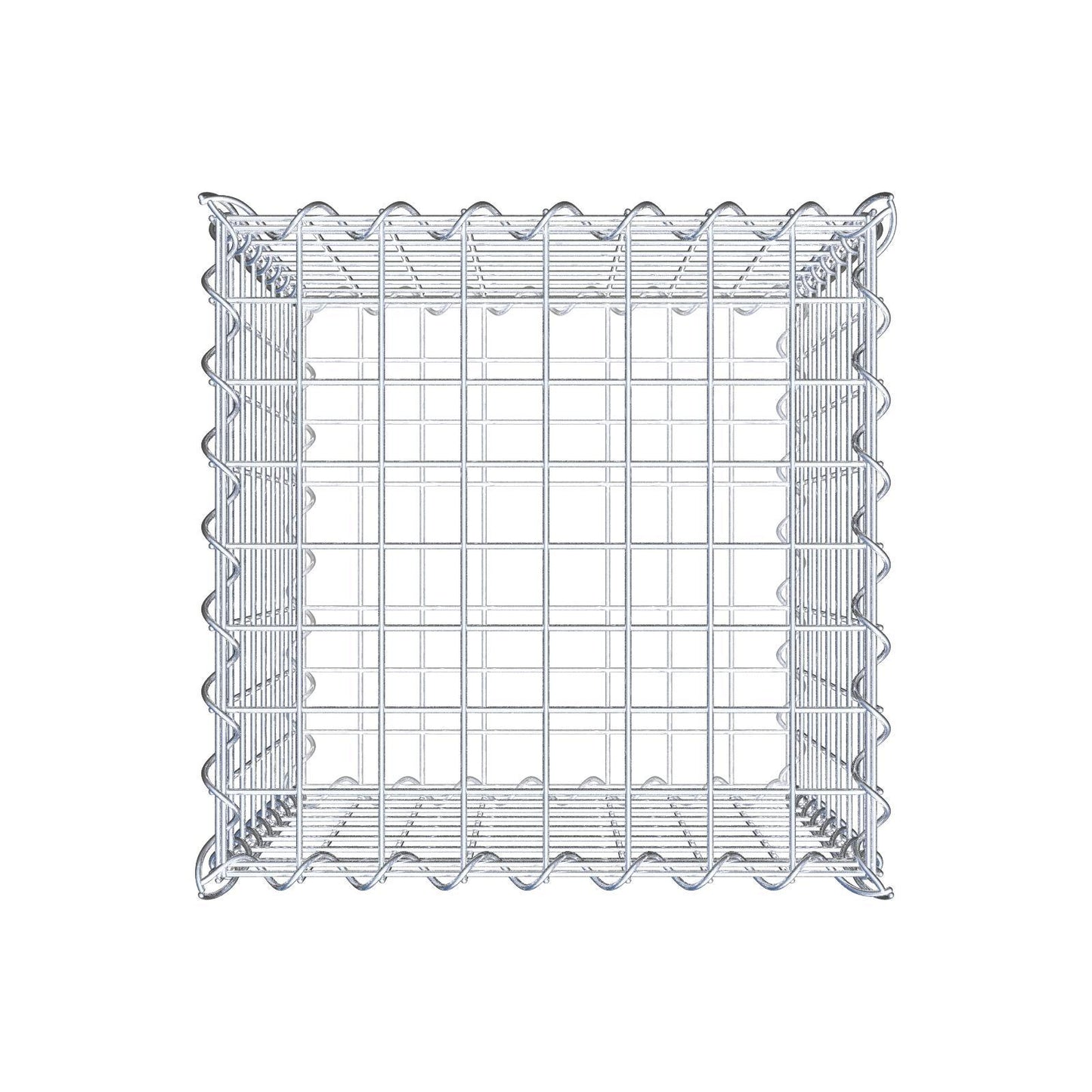 Gabião 40 cm x 40 cm x 40 cm (C x A x P), malhagem 5 cm x 5 cm, espiral
