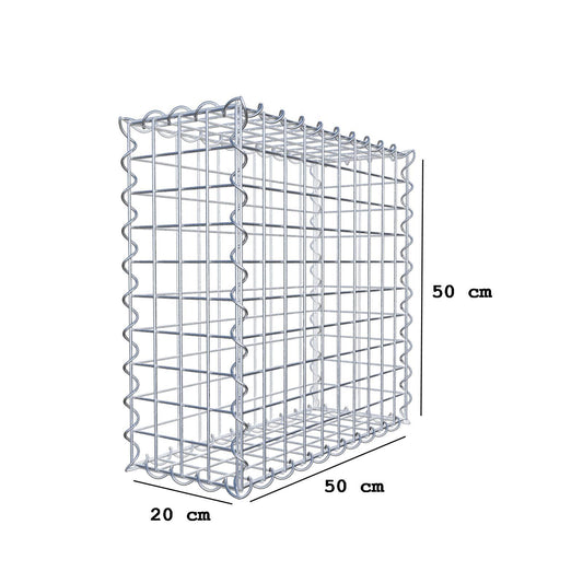 Gabion 50 cm x 50 cm x 20 cm (L x H x D), mesh size 5 cm x 5 cm, spiral