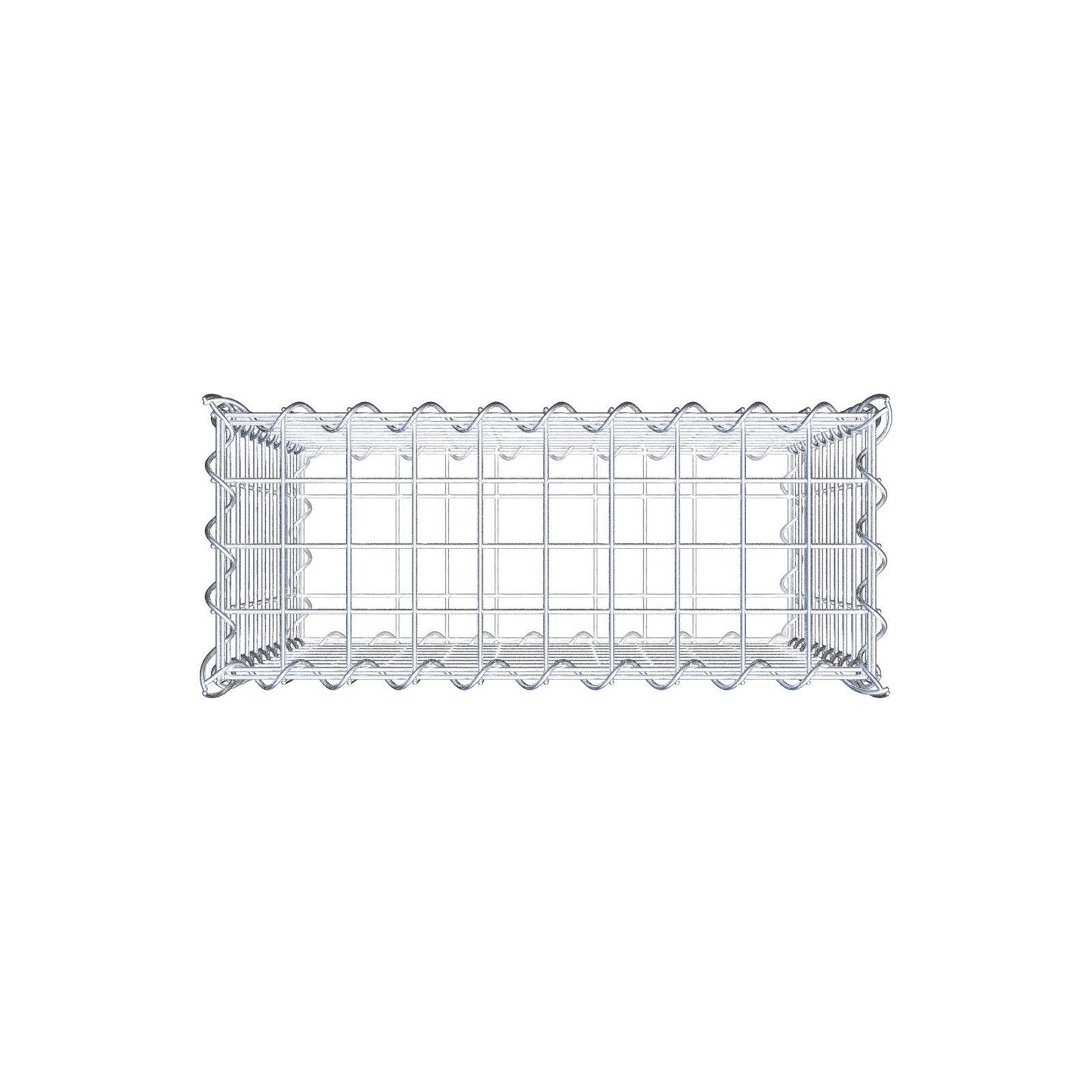 Schanskorf 50 cm x 50 cm x 20 cm (L x H x D), maaswijdte 5 cm x 5 cm, spiraalvormig