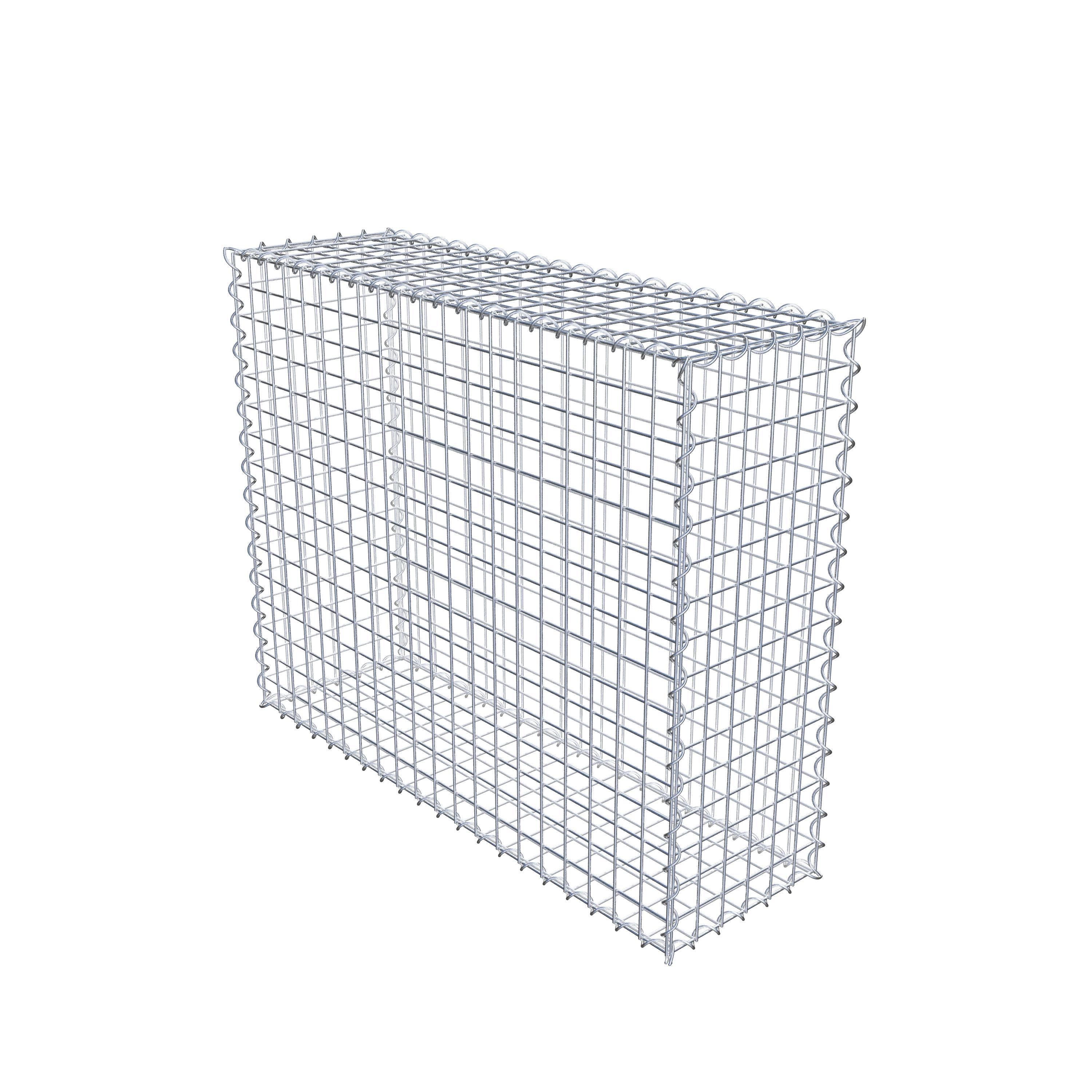 Gabion 100 cm x 80 cm x 30 cm (L x H x D), maskestørrelse 5 cm x 5 cm, spiral