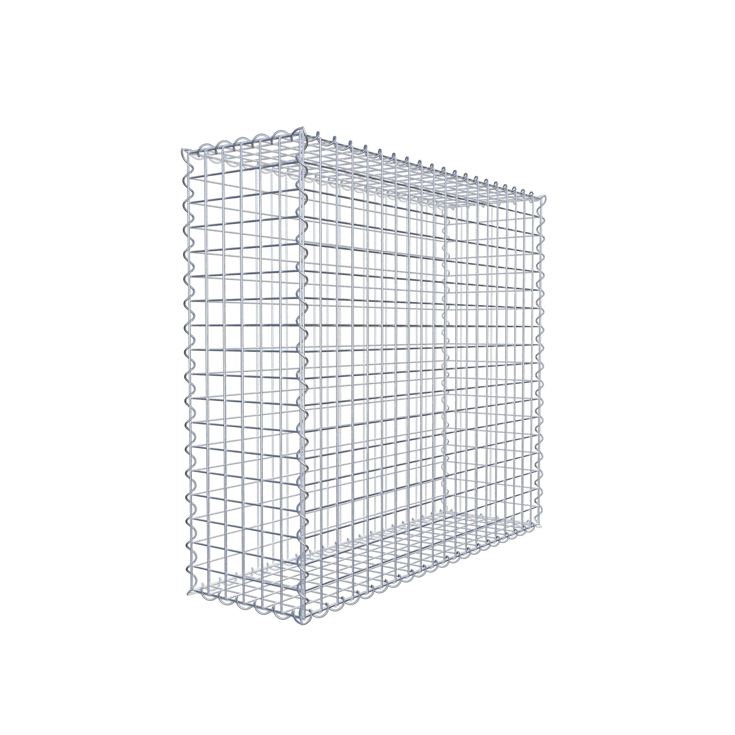 Gabião 100 cm x 90 cm x 30 cm (C x A x P), malhagem 5 cm x 5 cm, espiral